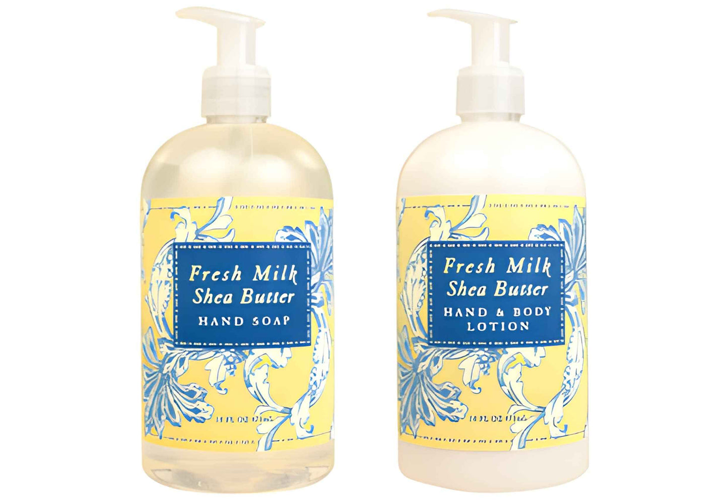 Greenwich Bay Fresh Milk Body Care Spa Quartet - Hand Soap, Lotion, Body Butter, and Soap Bar Square - Luxurious Shea Butter Skin Care in Captivating Botanical Scents