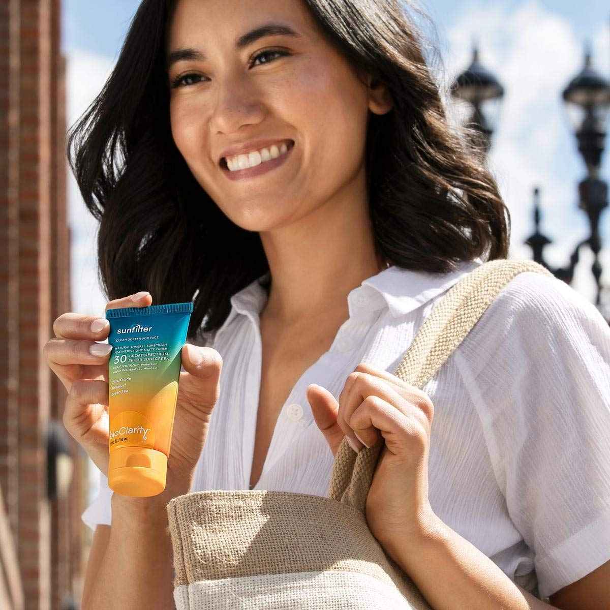 bioClarity SunFilter SPF 30 Mineral Sunscreen Face Lotion | Vegan & Reef Safe (Non-Nano 100% Mineral Zinc Oxide) | Water Resistant & Sweat-Proof