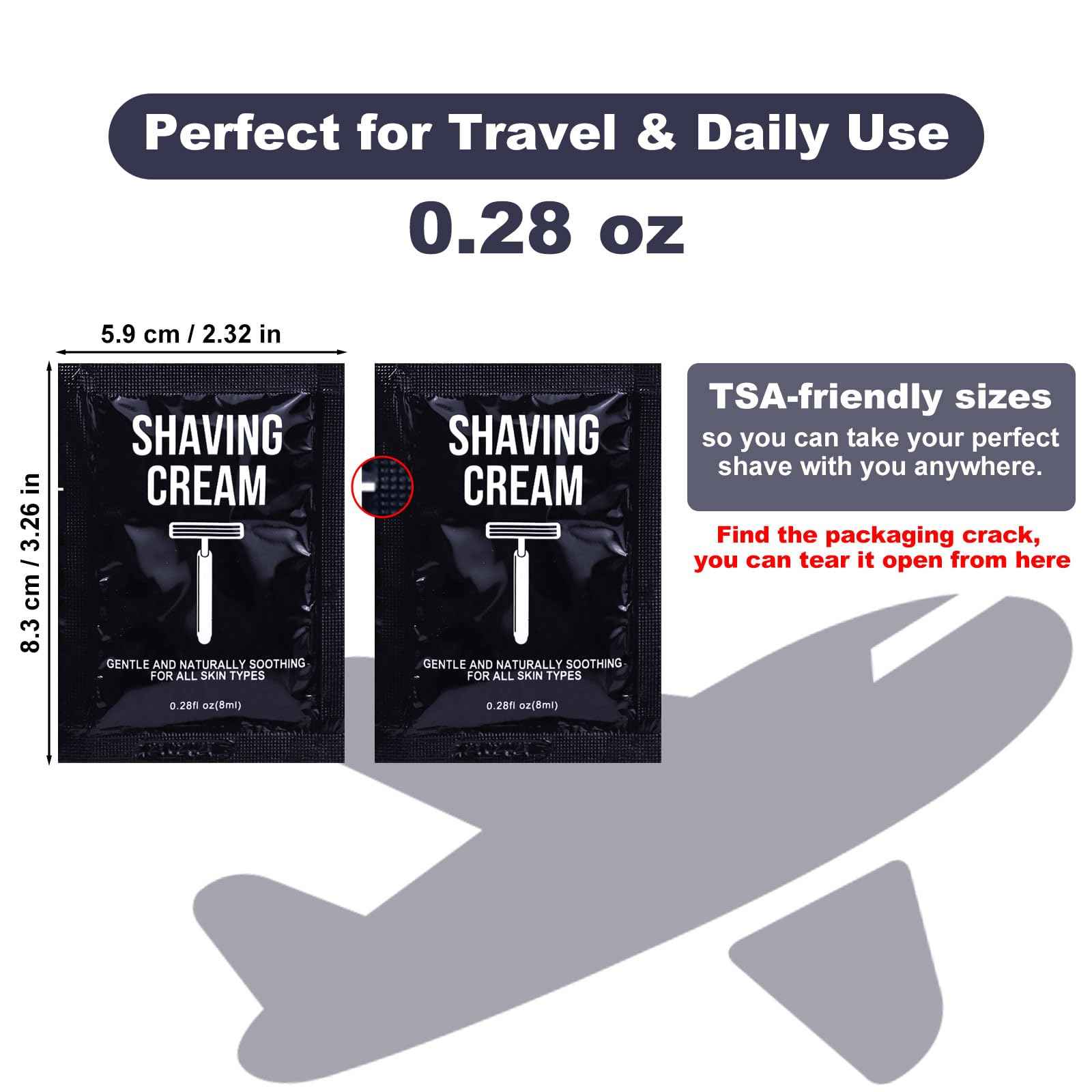 Shaving Cream Bulk Travel 8ml/0.28fl oz,Disposable Shaving Cream in Bulk Travel Shave Cream for Hotel Homeless （jasmine，pack of 200)