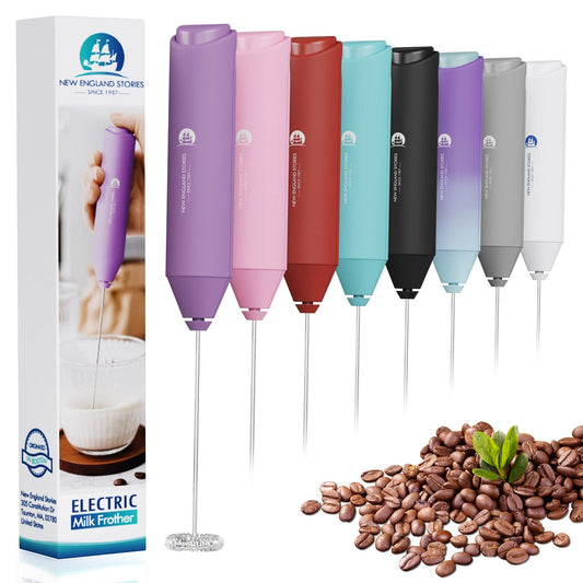 Powerful Milk Frother Handheld Foam Maker, Mini Whisk Drink Mixer for Coffee, Cappuccino, Latte, Matcha, Hot Chocolate, No Stand, Light Purple