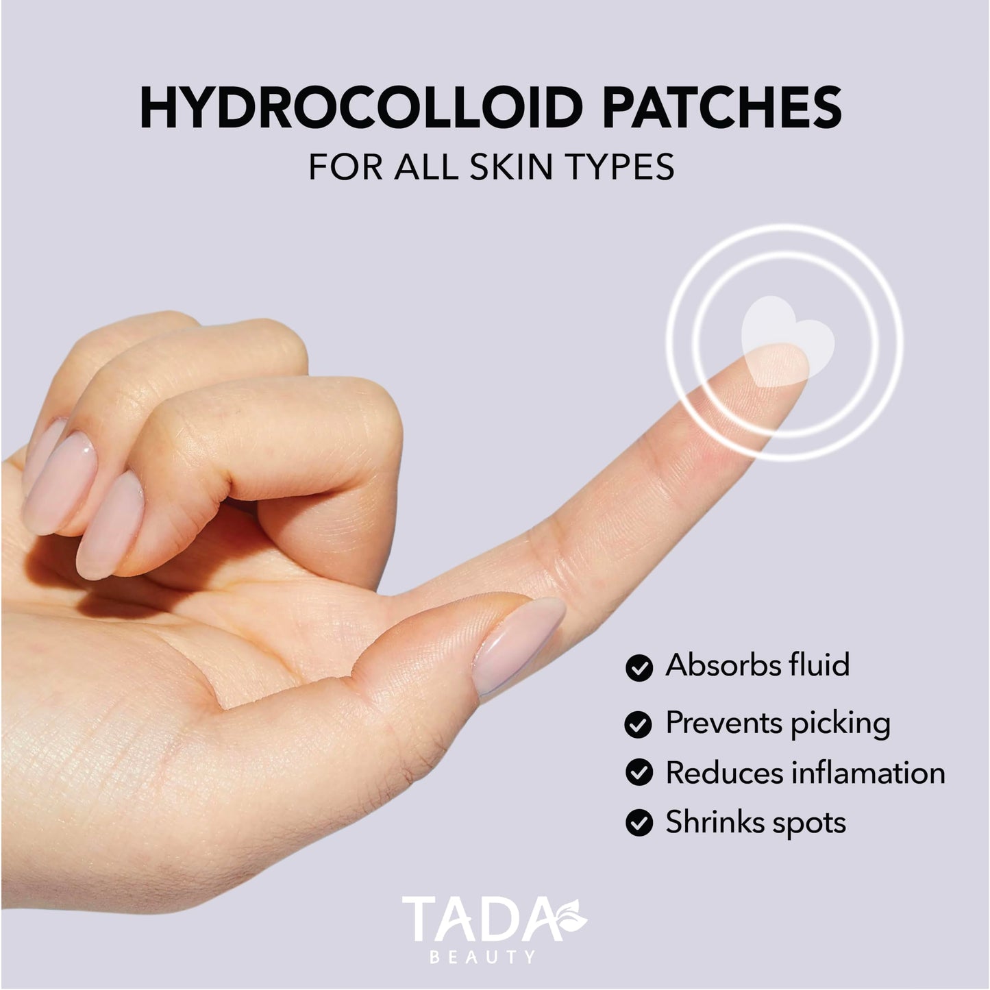 TADA BEAUTY Incredible Blemish Patch - Hydrocolloid Pimple Patches Acne Patches for Face, Spot Treatment (Heart 98count)