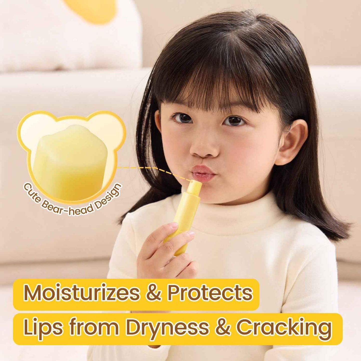 RUNBEN 3 Pack Kids Lip Balm Set Moisturize Baby Lip Balm Toddler Chapped Lips, 24H Deep Moisturizing, Non-toxic & Safe Lips Care