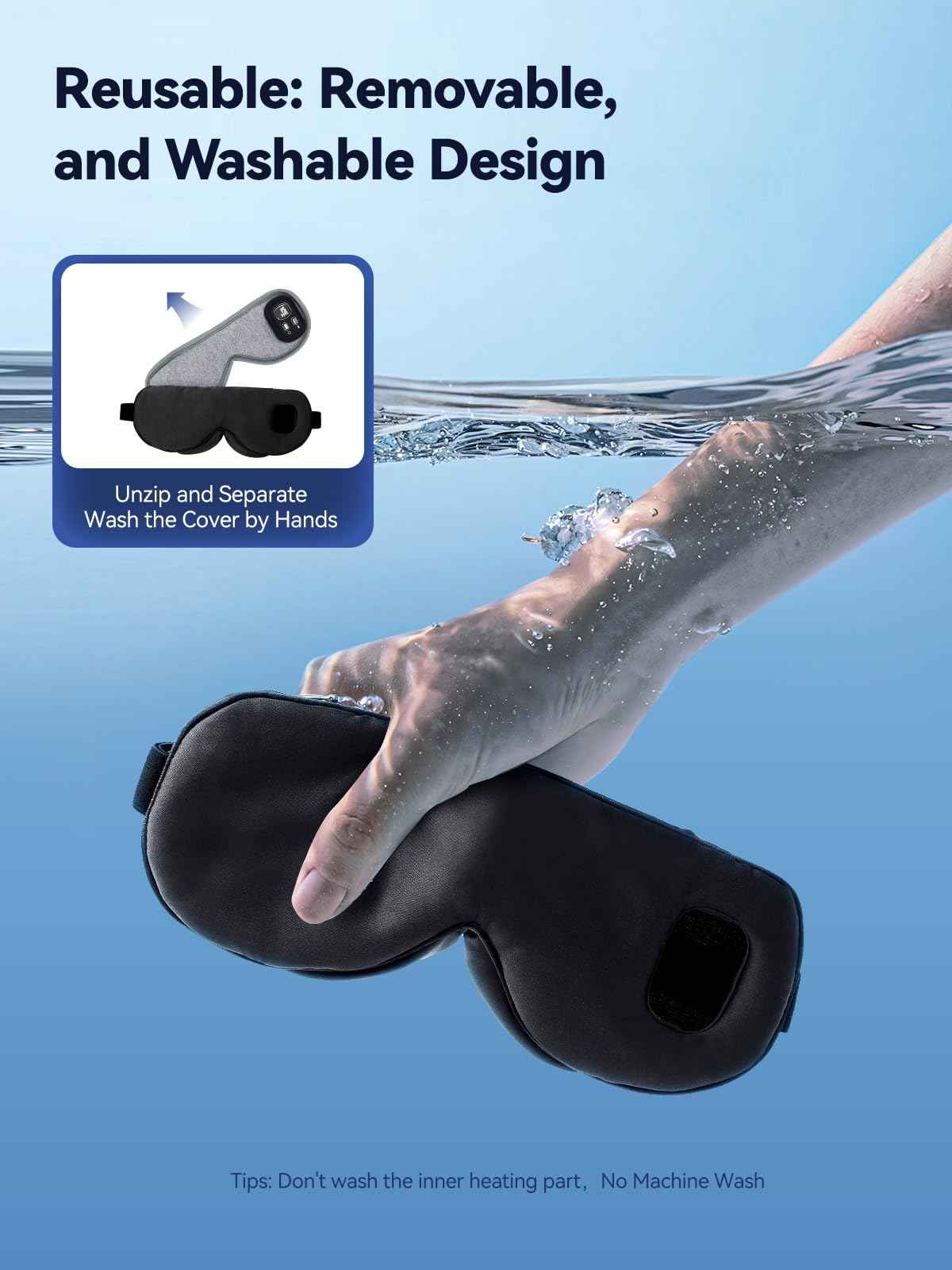 Heated Eye Mask for Dry Eyes - Warm Compress for MGD, Dry Eye Syndrome, Chalazion Blepharitis Stye Eye Treatment, Hot Heating pad for Relief, Silk Sleep Mask for Deep Relax