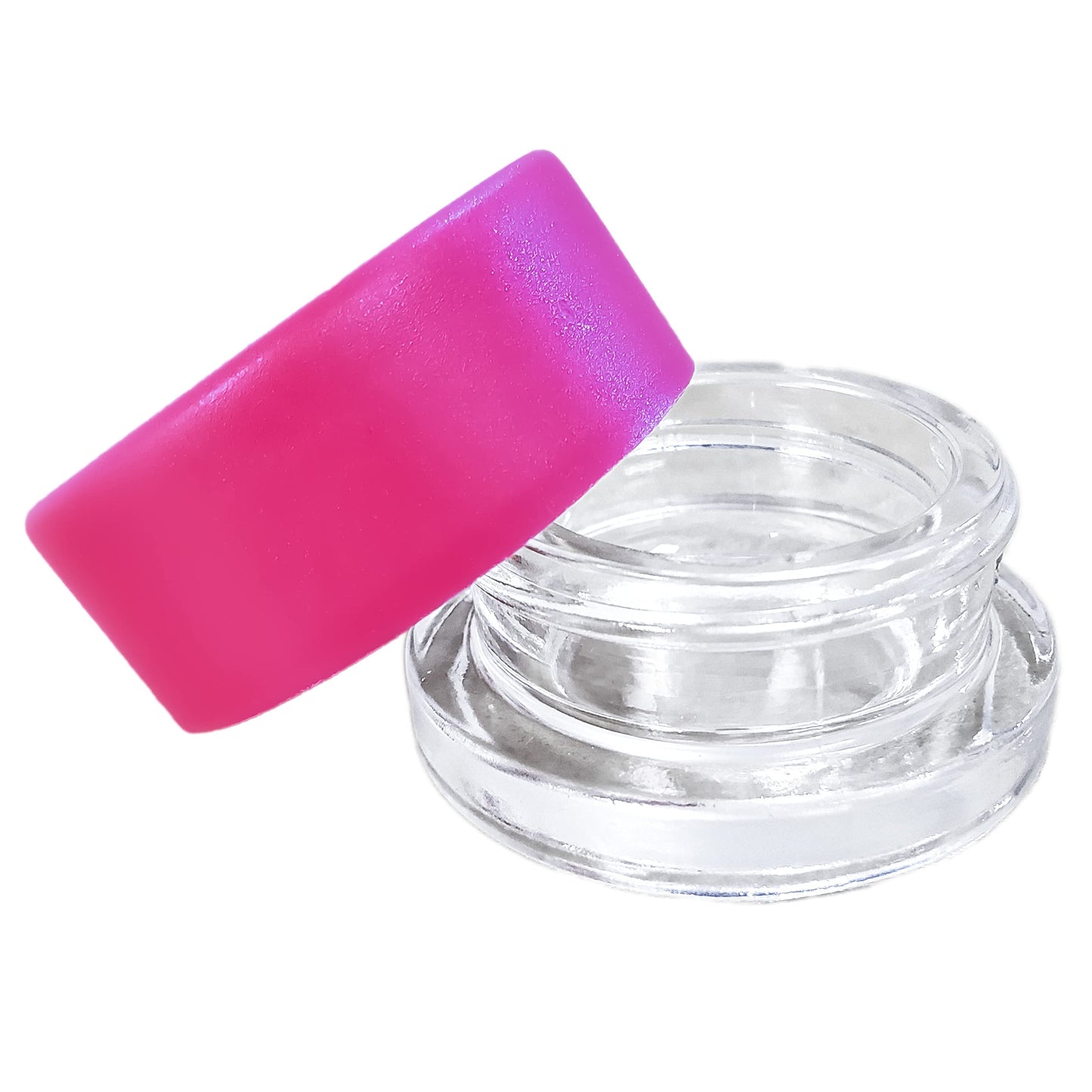 7ml Round Glass Jar Containers With Child Resistant Lids (CP) | Low Profile, Airtight, Twist-on Lid | Concentrate Cosmetics Jars for Oils, Cosmetics, Wax, Balm - RVTUS (12, Purple)