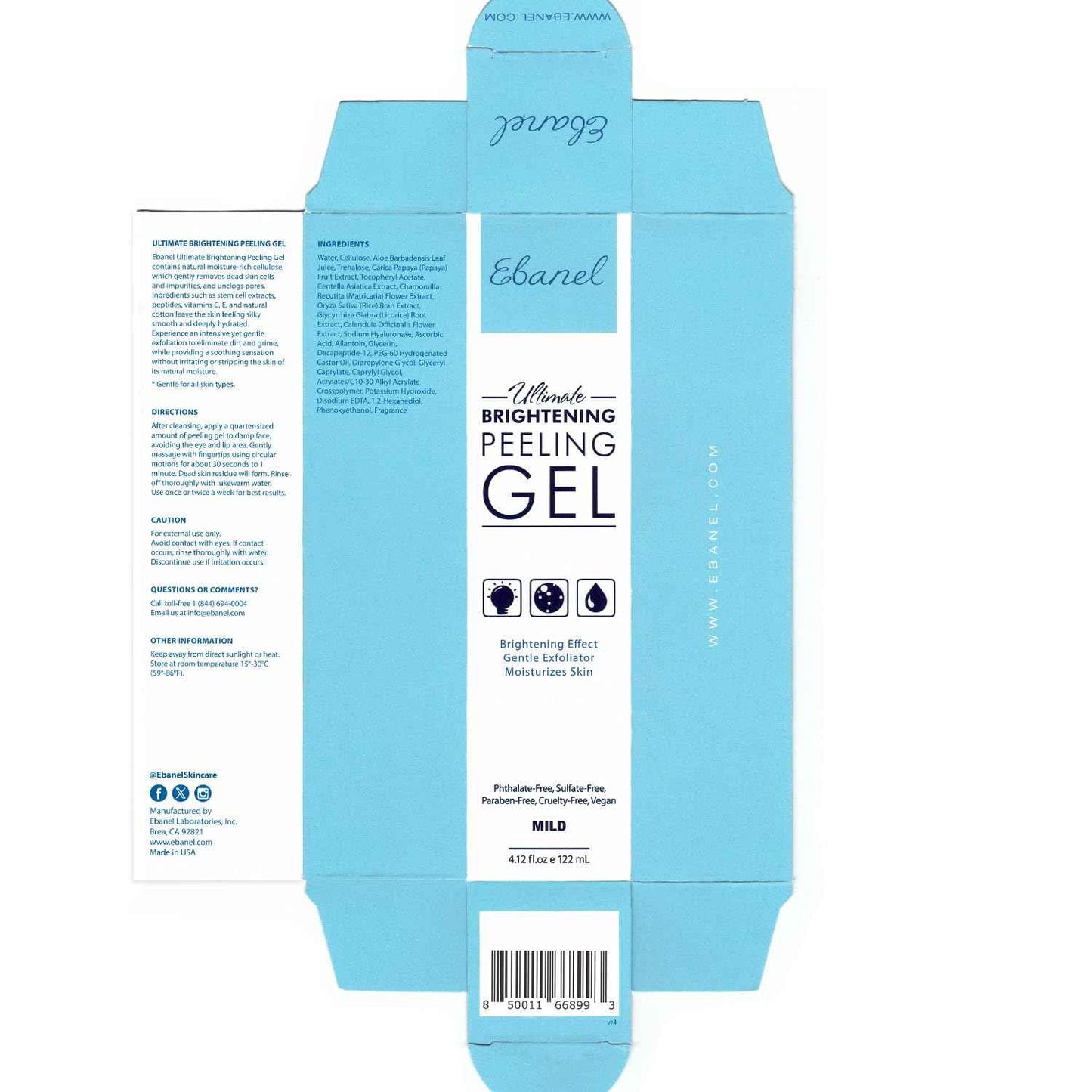 Ebanel Bundle of Gentle Exfoliating Face Scrub Peeling Gel and 30% AHA 2% BHA Chemical Peel Exfoliant Gel