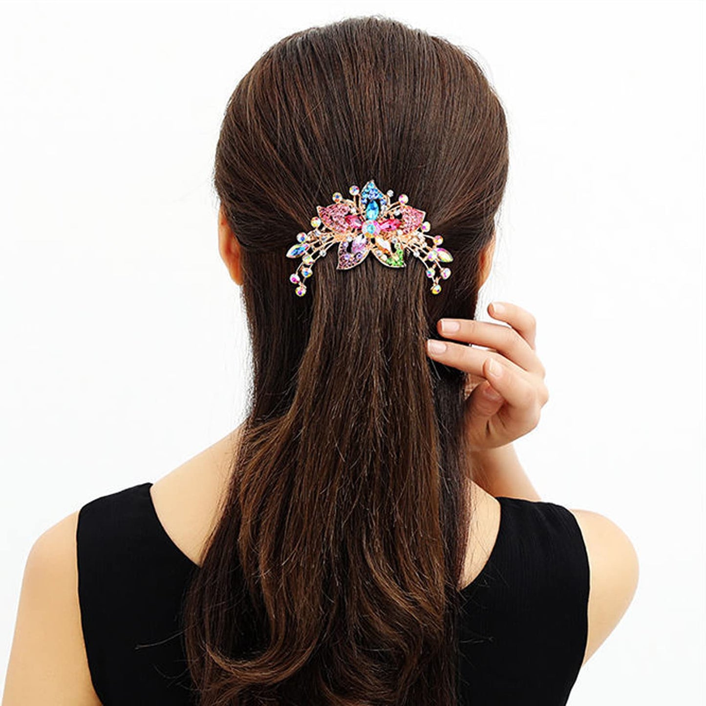 Sankuwen Flower Rhinestones Hair Combs Accessories,Perfect Mother's Day Gifts,Birthday Gifts,Wedding Gifts（Multicolor）