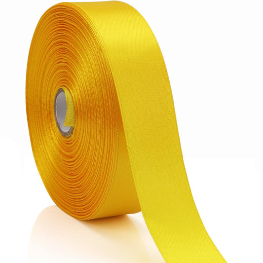 Nsilu 1 inch Yellow Ribbon for Gift Wrapping 50 Yards Perfect Wedding Party Wreath Sewing DIY Hair Accessories Decoration Floral Hair Balloons Other Projects