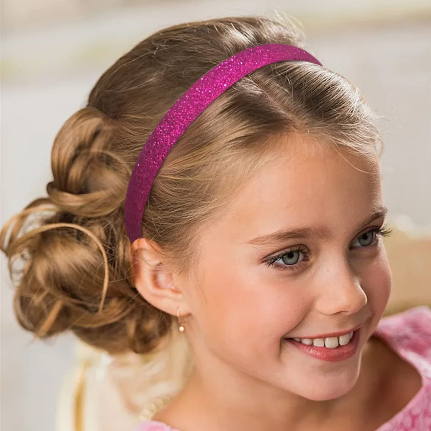 doboi 15 Colors Toddler Headbands Sparkle Plastic Headbands For Girls Glitter Thin Head Bands No Slip Fashion Girls Hard Toddler Hairbands