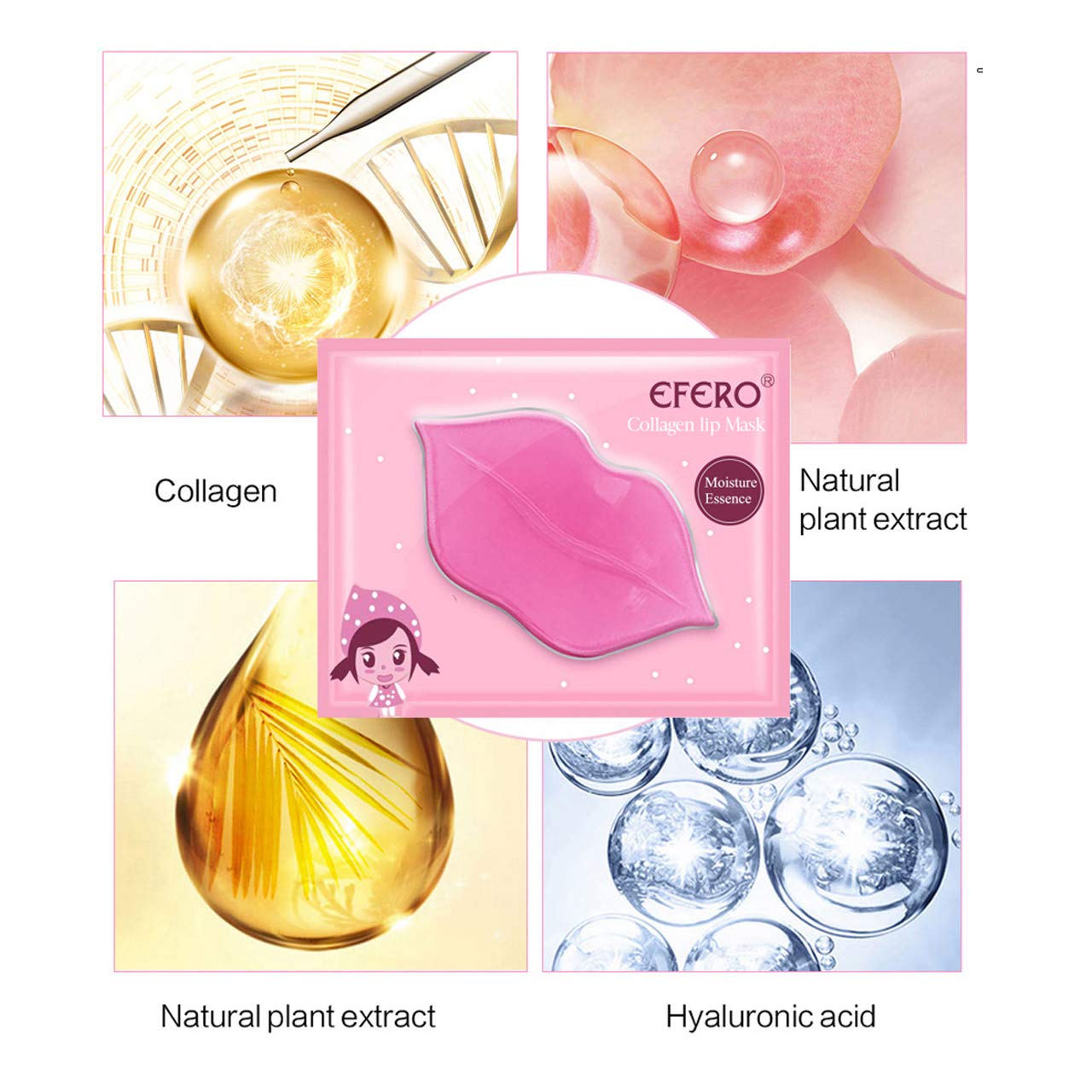 DELISOUL 20 Pack Collagen Crystal Lip Masks, Gold Under Eye Masks Set Natural Moisturizing Gel Anti-Aging Anti Chapped Hydrating Reducing Puffiness Dark Circles and Wrinkles Lip Eye Pads for Women Men