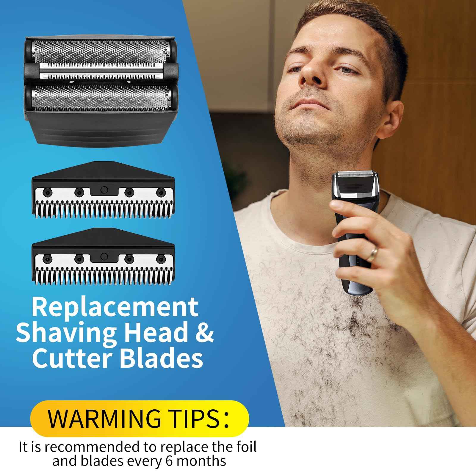 Shaver Replacement Foil Compatible with Remington TITANIUM-X Flex & Pivot Foil and Cutter F5800 & F7800,Shaver heads Fit for Remington F4900,F5800,F7800 (2 Pack)