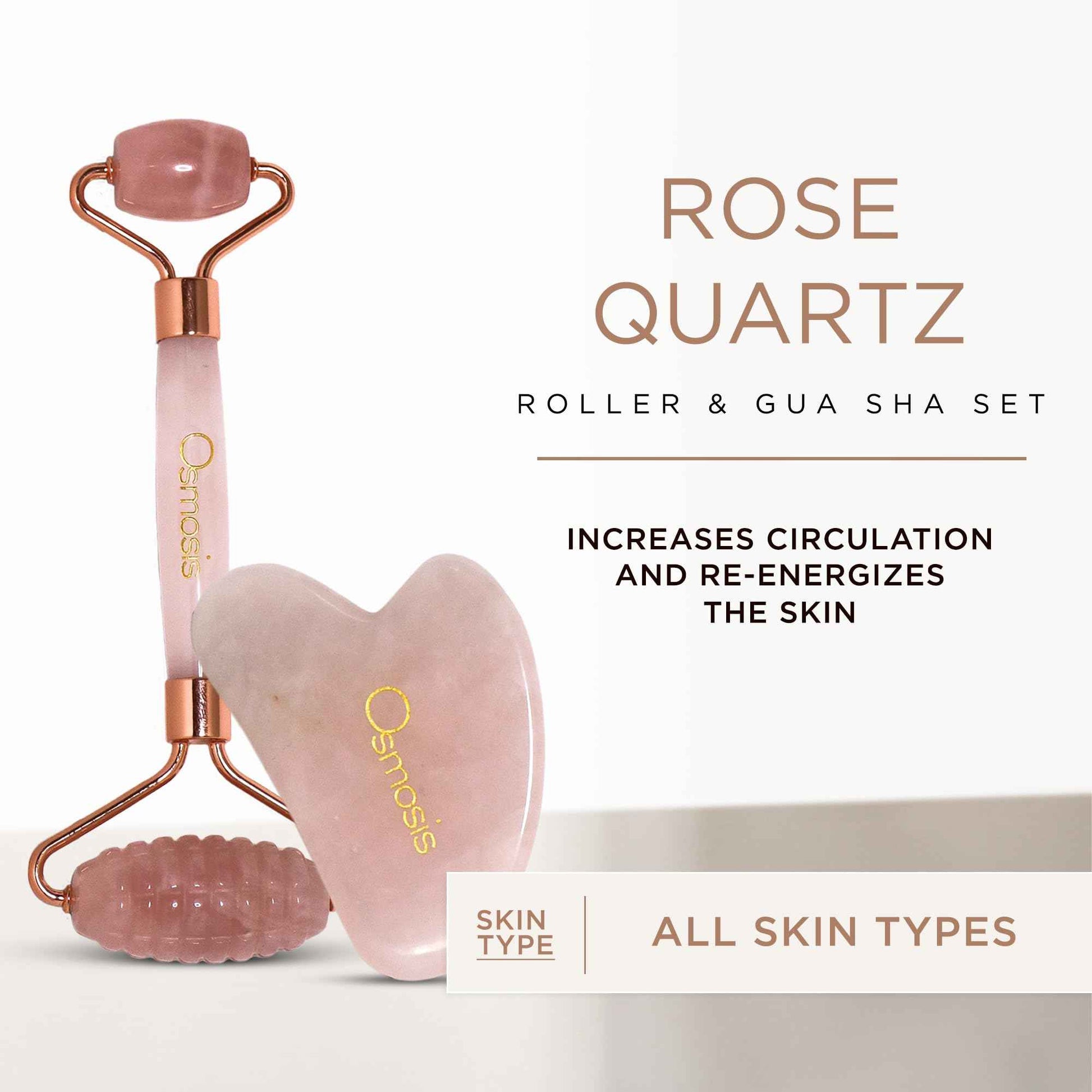 Osmosis Skincare Osmosis Rose Quartz Roller + Gua Sha, 1 ct.