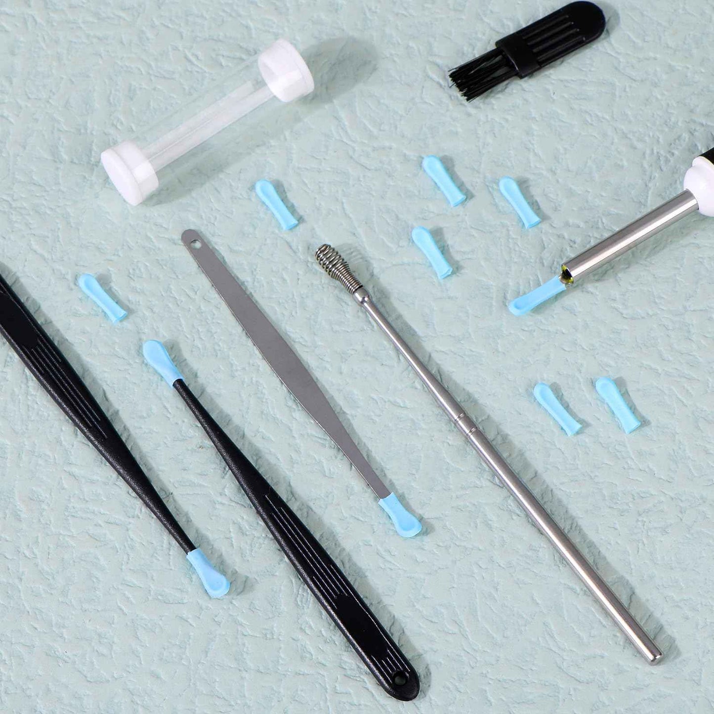 Youdaju 120Pcs Ear Spoon Tips Silicone Ear Spoon Replacement Tips Ear Cleaner Replacement Tips Ear Wax Removal Replacement Tips Ear Health Care Ear Cleaning Kit