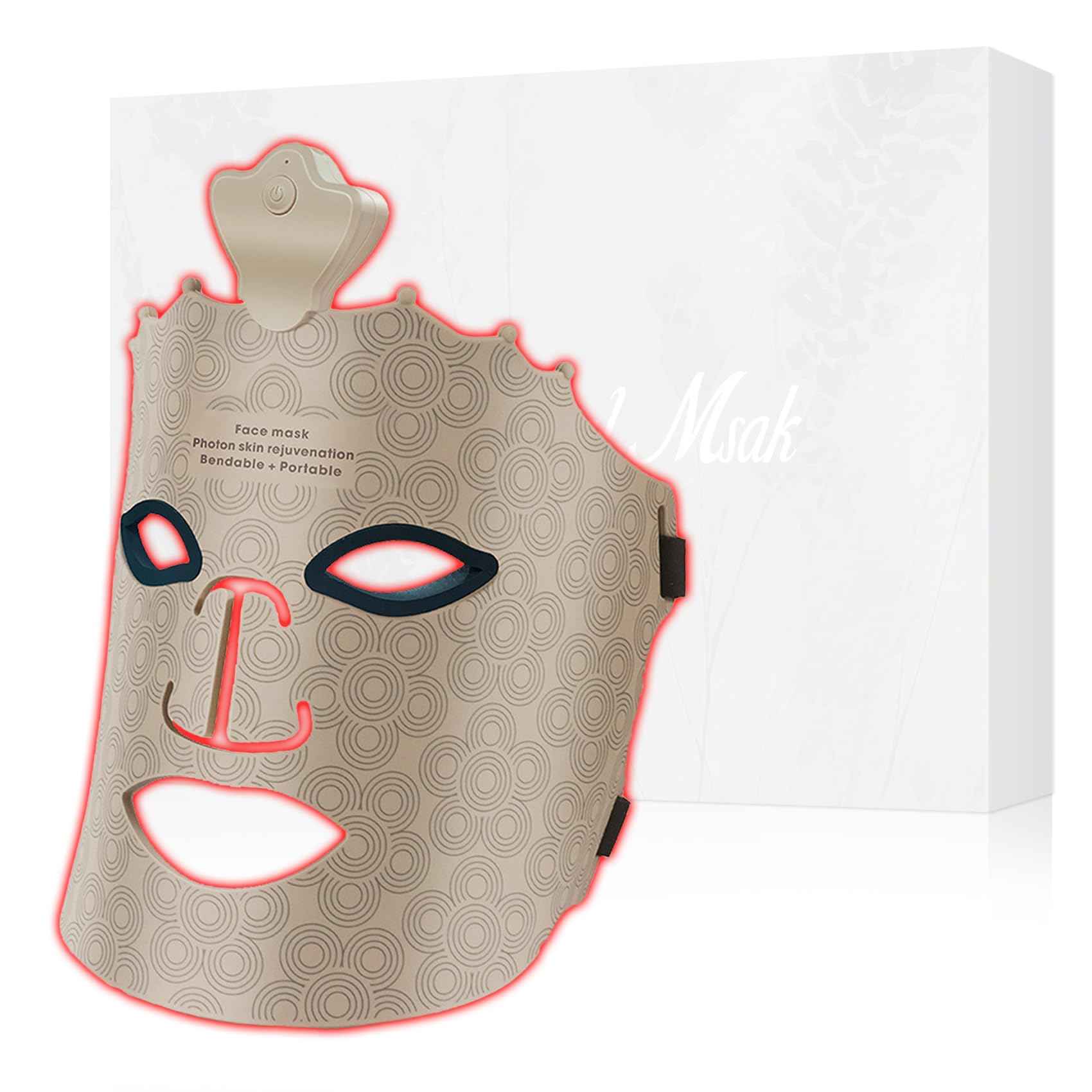 Bestechy Red Light Therapy Mask for Face, Led Face Mask Light Therapy, 7 Color Red Light Therapy Mask, Silicone Face Mask Skin Care at Home with Eye Protection Cushion for Anti Aging Wrinkles