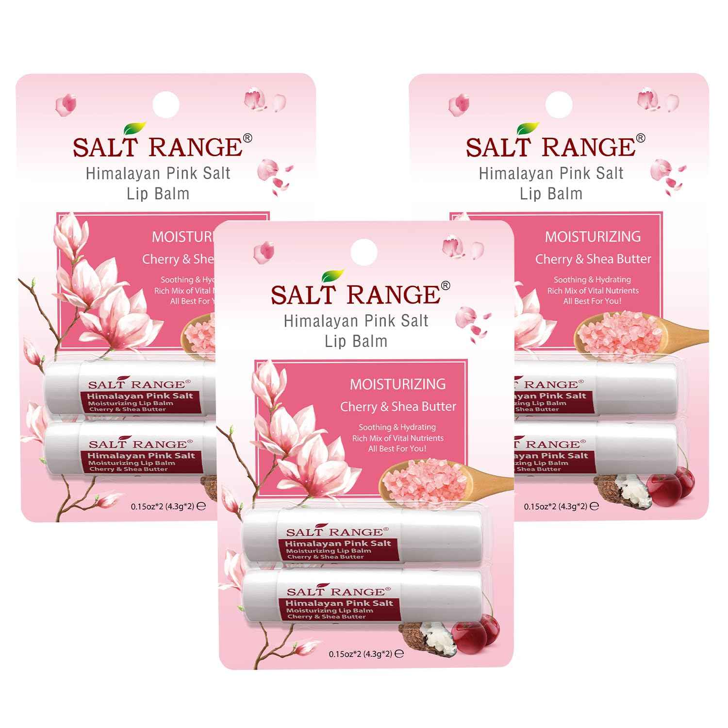 Natural Solution Lip Balm, Formulated with Cherry & Organic Shea Butter, Moisturizing Lip Care Multipack, Hydrating Moisturizer for Dry Lips, Organic Chapstick- 3 Count,6 Pieces