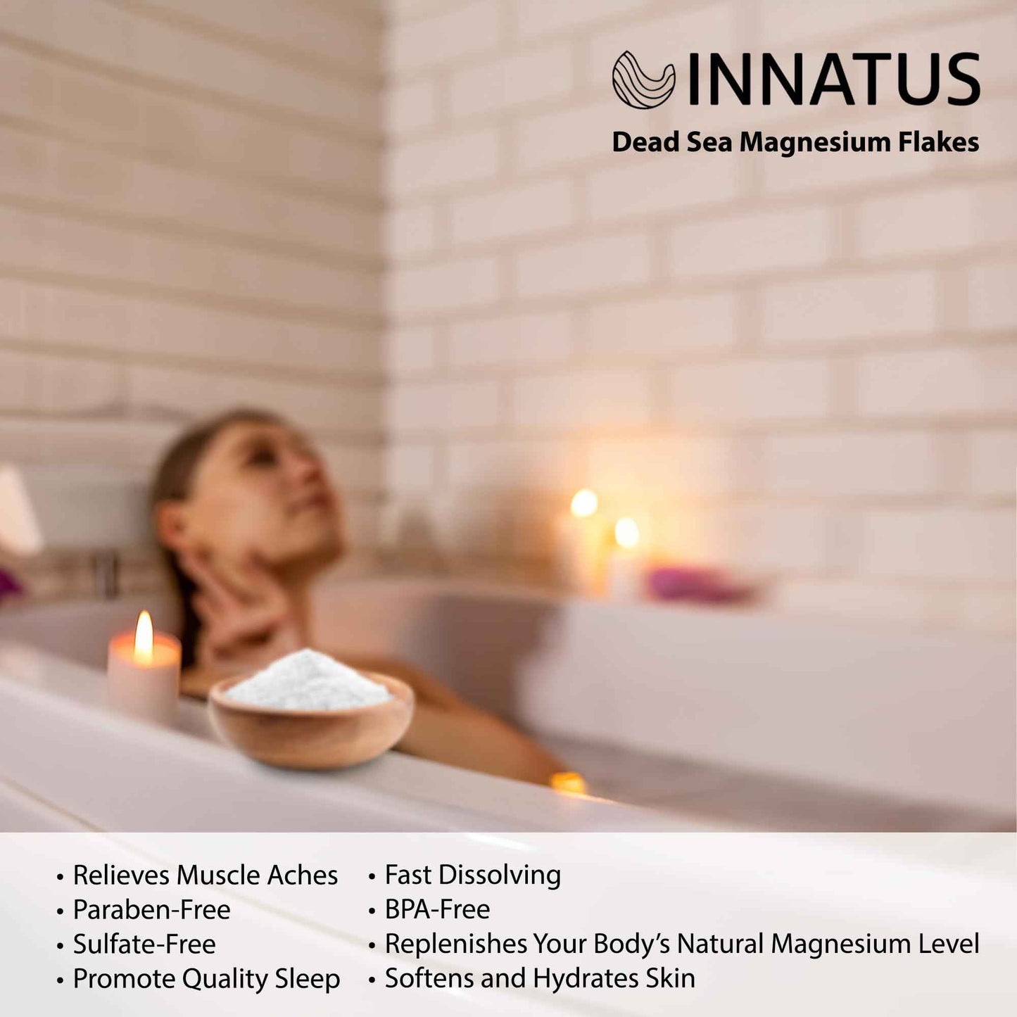 Pure Dead Sea Magnesium Flakes Clarity Soak – Relaxing & Replenishing 14oz Bath Soak – Infused with Infused with Natural Oils for Muscle Recovery (Rose)