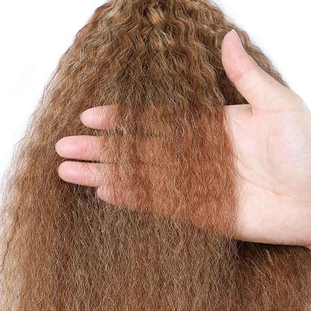 P4/27 Highlight Blonde Bundles Human Hair Yaki Straight Bundles 20 22 24 Inch Human Hair Weave 3 Bundle Unprocessed Brazilian Virgin Hair Brown Kinky Straight Human Hair Extensions 50 Grams/Bundle