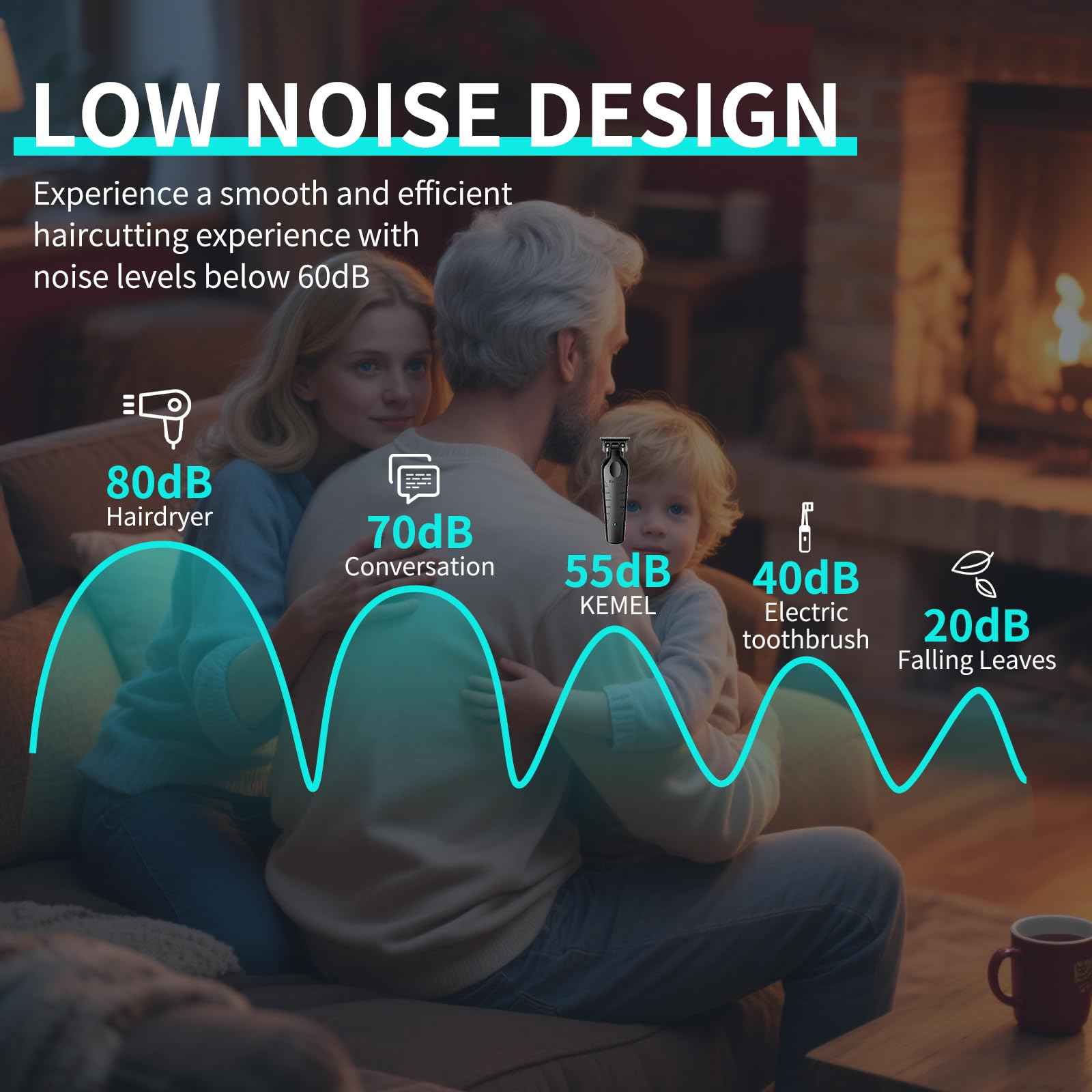 KEMEI 2299 Professional Hair Clippers for Men Professional - Cordless&Corded Barber Clippers for Hair Cutting & Grooming Rechargeable Beard Trimmer