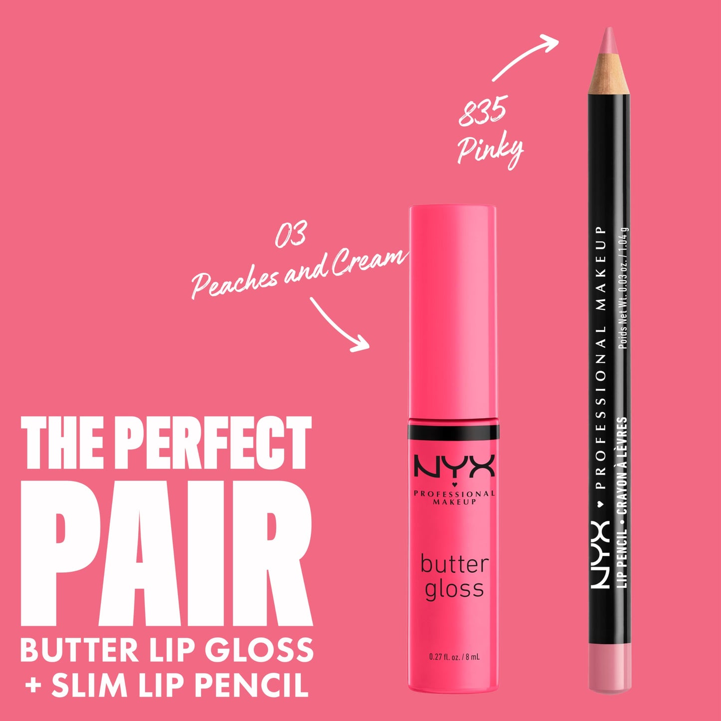 NYX PROFESSIONAL MAKEUP Butter Gloss, Non-Sticky Lip Gloss - Peaches & Cream (Pink Coral)