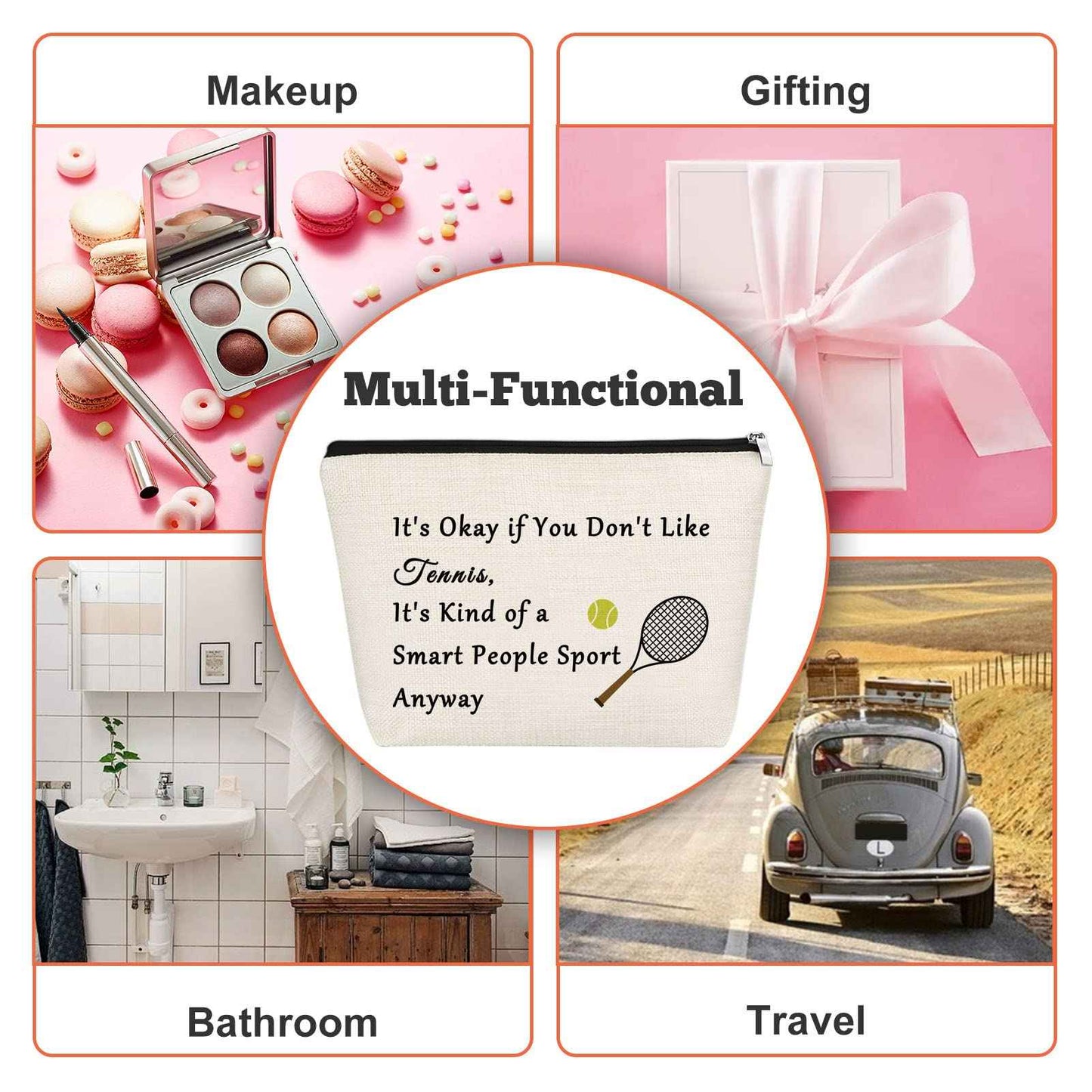 Funny Tennis Lover Gift Makeup Bag Tennis Player Gift Cosmetic Bag Tennis Bag Inspirational Gift For Tennis Player Tennis Gifts For Her Graduation Gift For Tennis Girl Cosmetic Pouch Christmas Gift