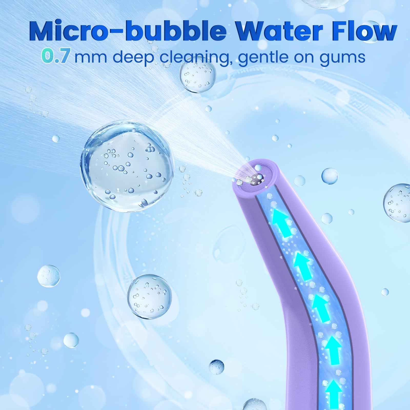 WellLeo Water Flosser for Teeth, Portable Oral Irrigator Rechargeable Water Dental Flosser Pick with High Pressure 5 Jet Tips, IPX7 Travel Water Flossing for Brace Teeth Cleaner Gum Care