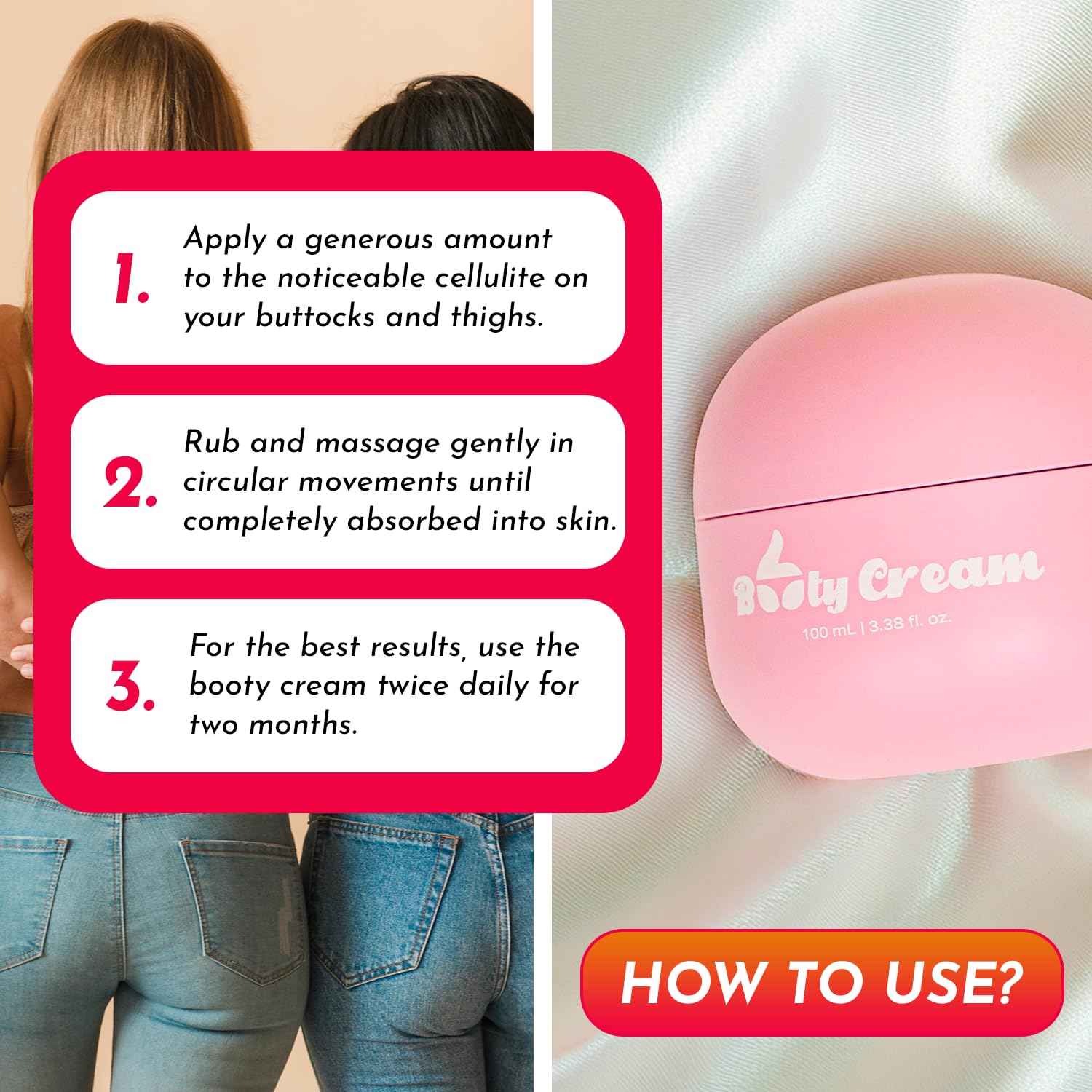 Thumbbutts Booty Firming & Lifting body cream, Bum & Firm Lotion for Women, Beauty Bum Cellulite Lotion, Butt Firming & Tightening body cream, Firm & Lift Booty Cellulite Butt Mask