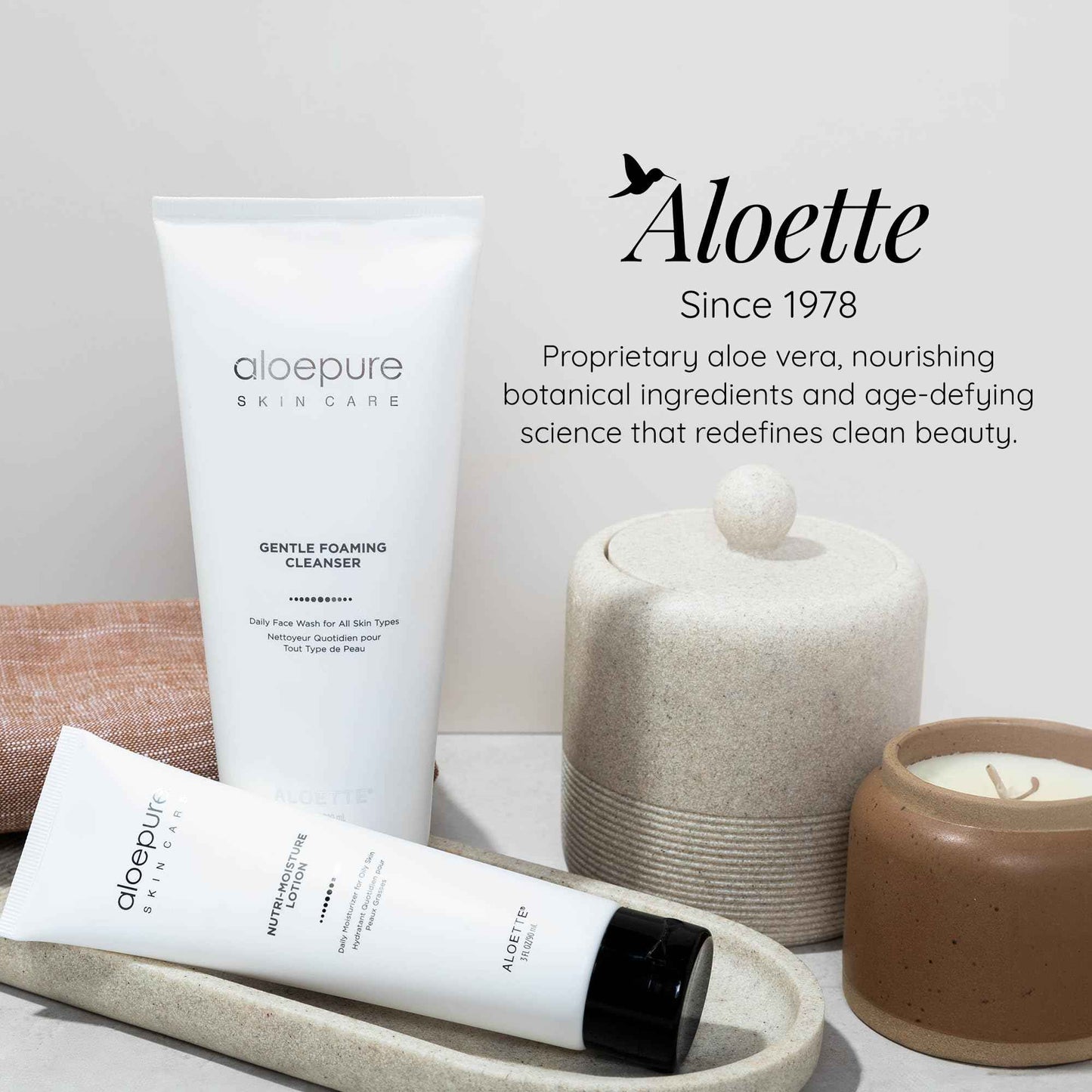 Aloette Facial Moisturizer for Oily & Irritable Skin, Nutri Moisture Lotion - Lightweight Daily Moisturizer for Uneven Skin Tone, Breakouts & Acne - Moisturizing, Hydrating & Soothing Face Cream
