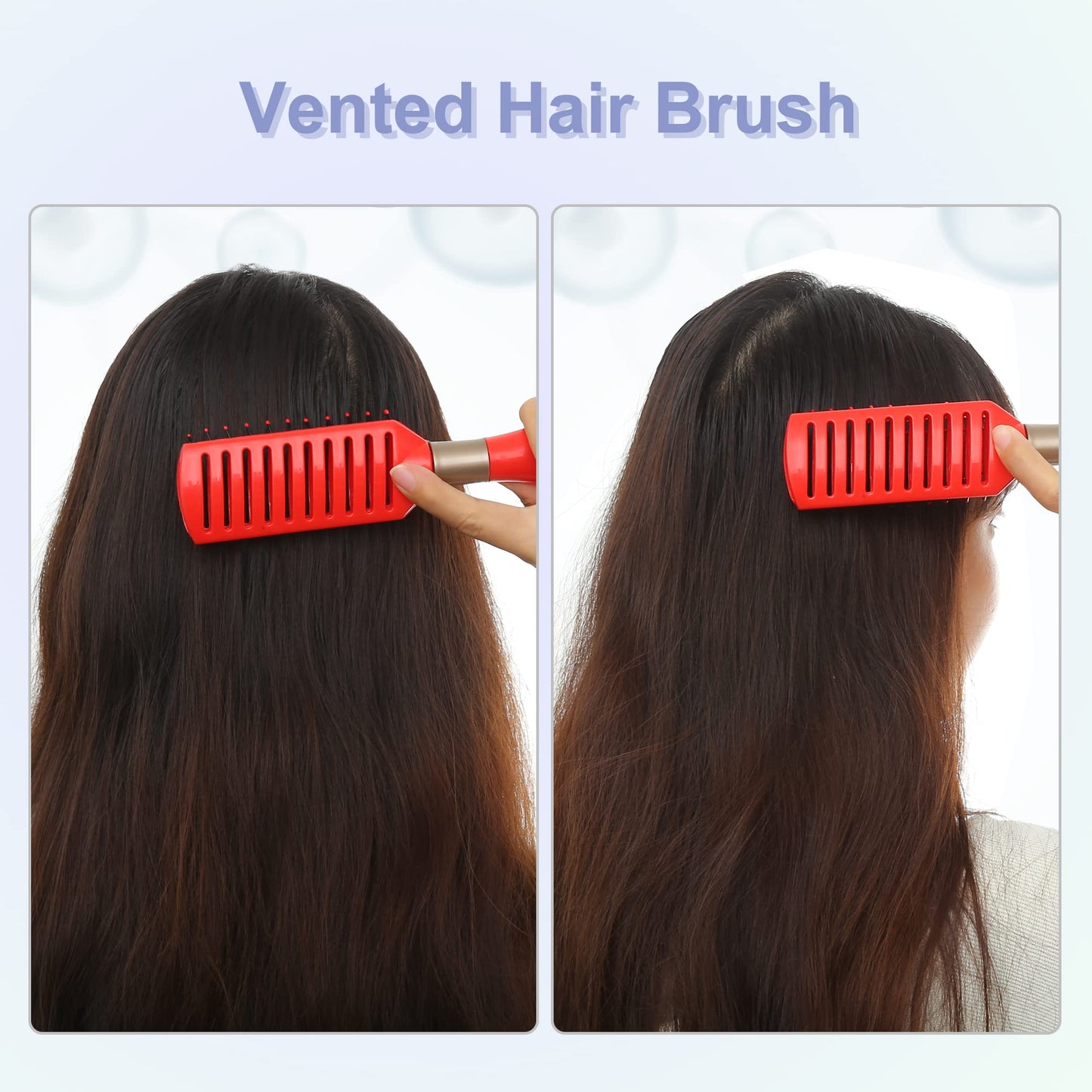 VOCOSTE 1 Pcs Hair Brush, Detangling Brush for Women Men, Hair Brush for Straight, Curly, Long, Short, Thick, Thin, Dry Hair, Red, Plastic