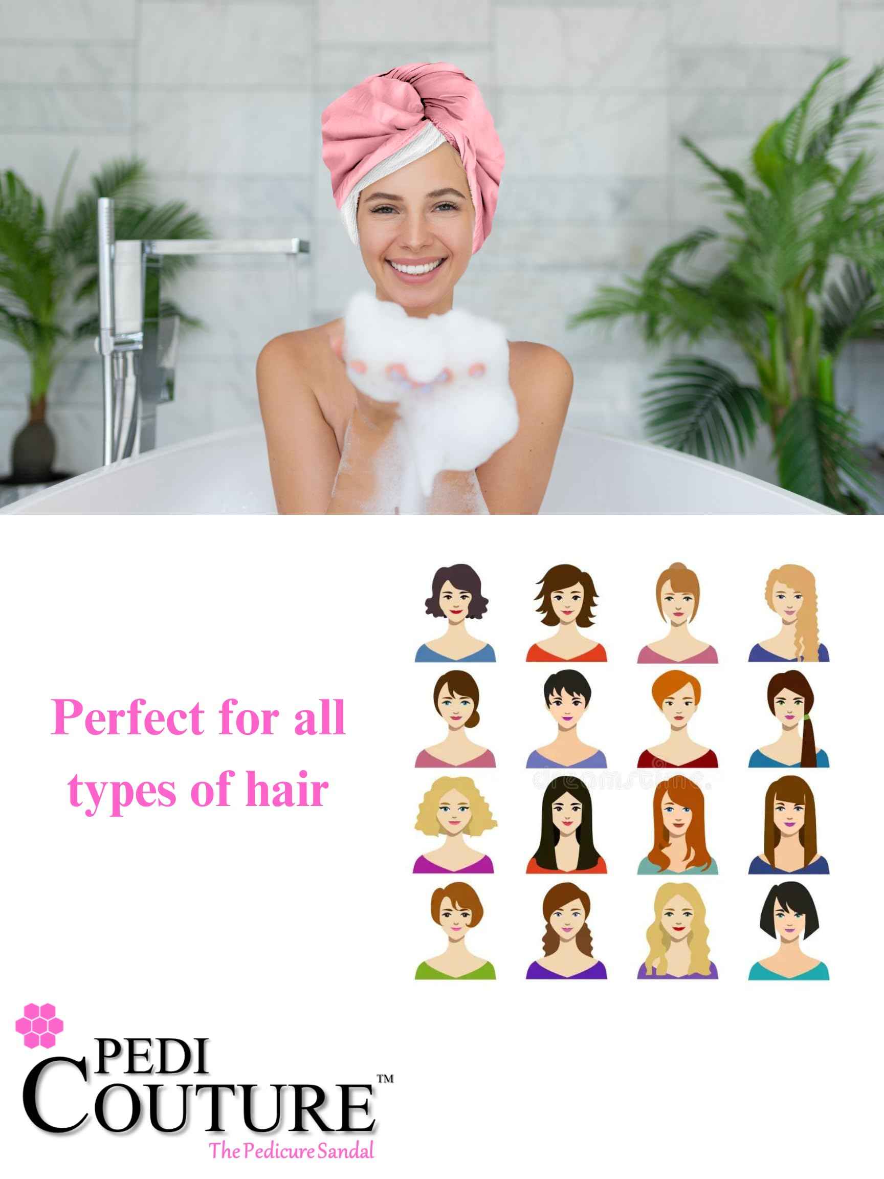 The Cap Wrap, Shower Cap and Hair Towel in One (Coral)