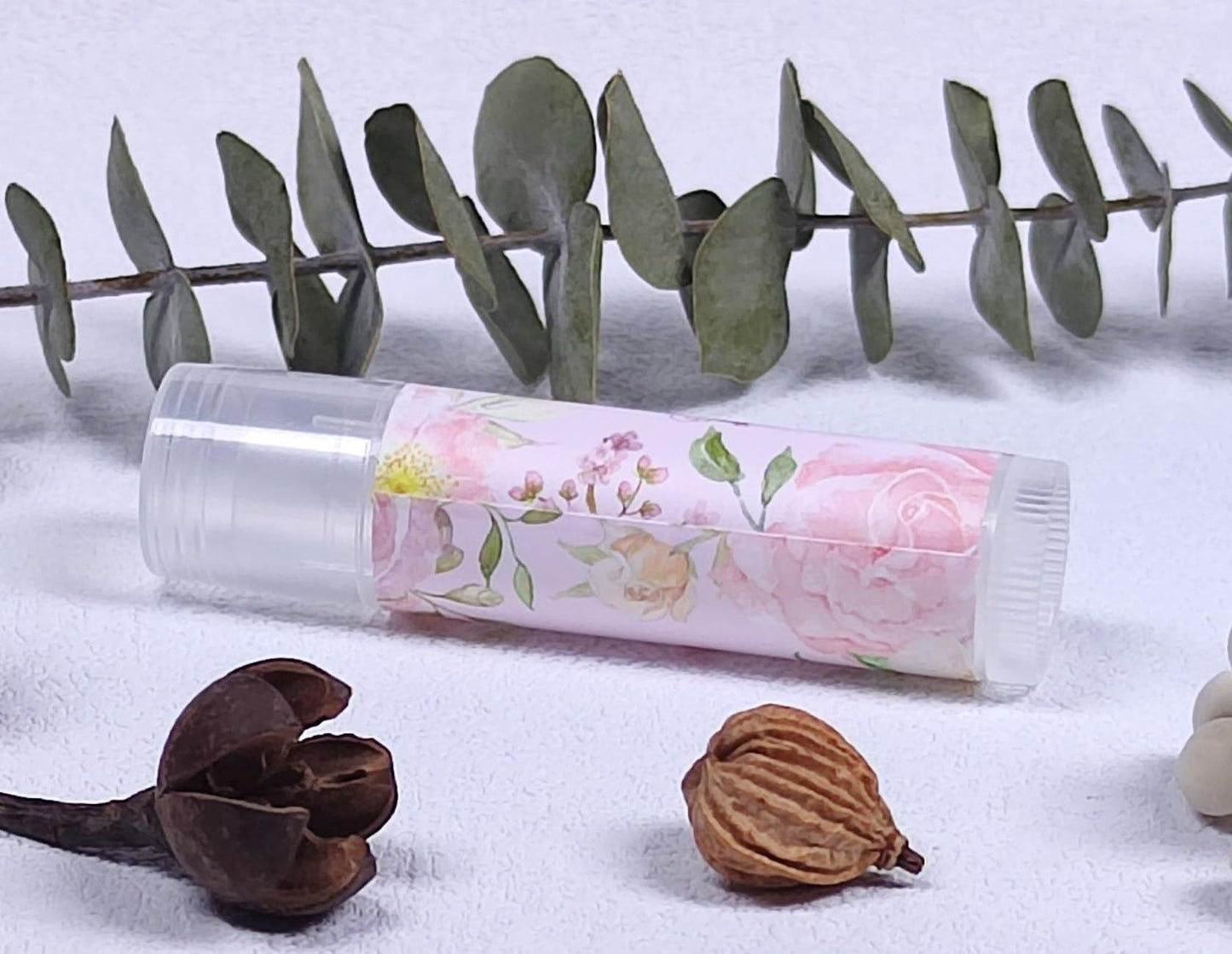 ZZYBIA Homemade Skincare Products Adhesive Labels Stickers for Lip Balm Container Tubes 20pcs (Translucent Pink)