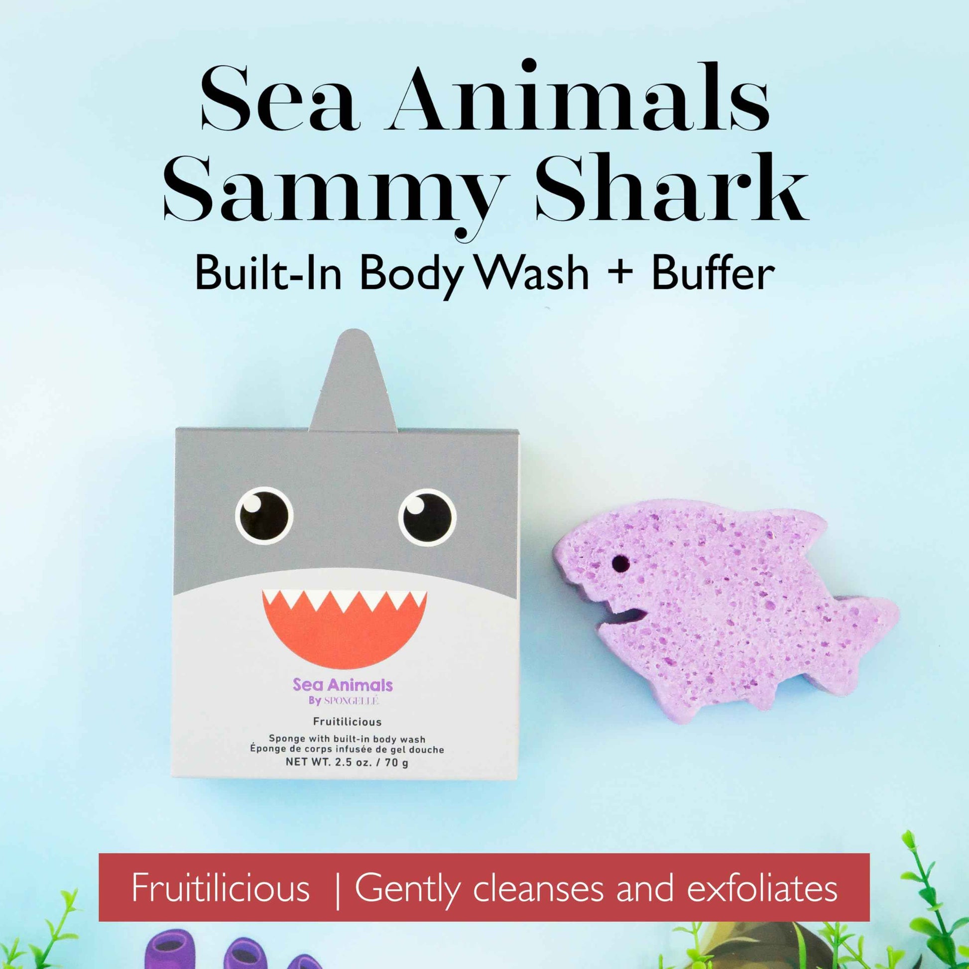 Spongelle Sea Animals Walter Whale, Sammy Shark and Freddie Frog Buffer Bundles