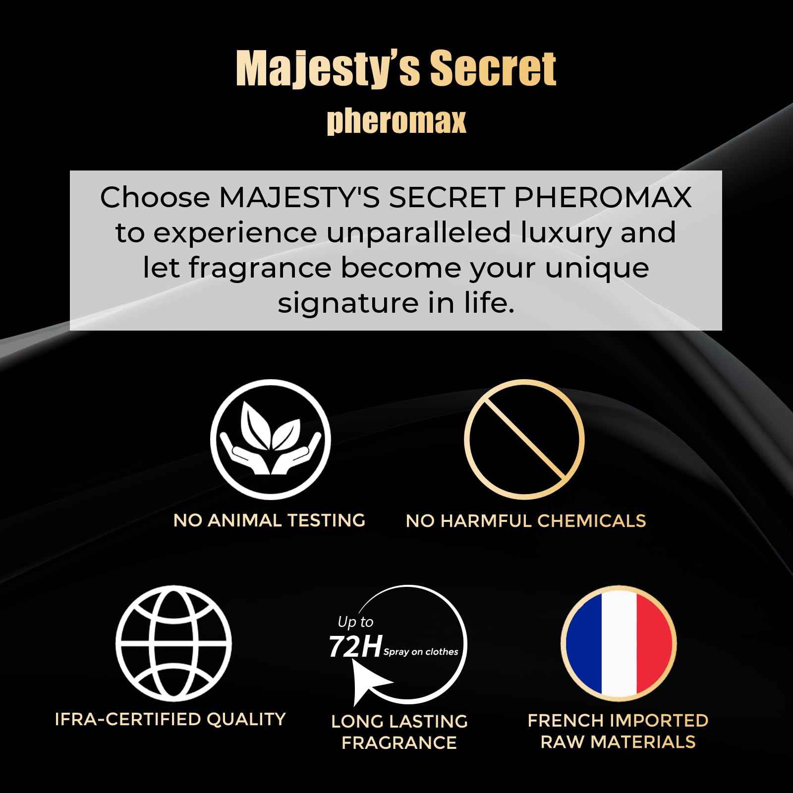 MAJESTY'S SECRET PHEROMAX Cologne for Men – 3.4 fl oz Eau De Parfum Spray, Long Lasting Premium Men’s Cologne with Masculine Scent, Luxury Gift for Boyfriend, Husband, or Dad (TAN Silver Vetiver)
