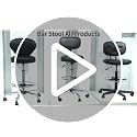 KLASIKA Leather Salon Stool with Back Support Adjustable Height