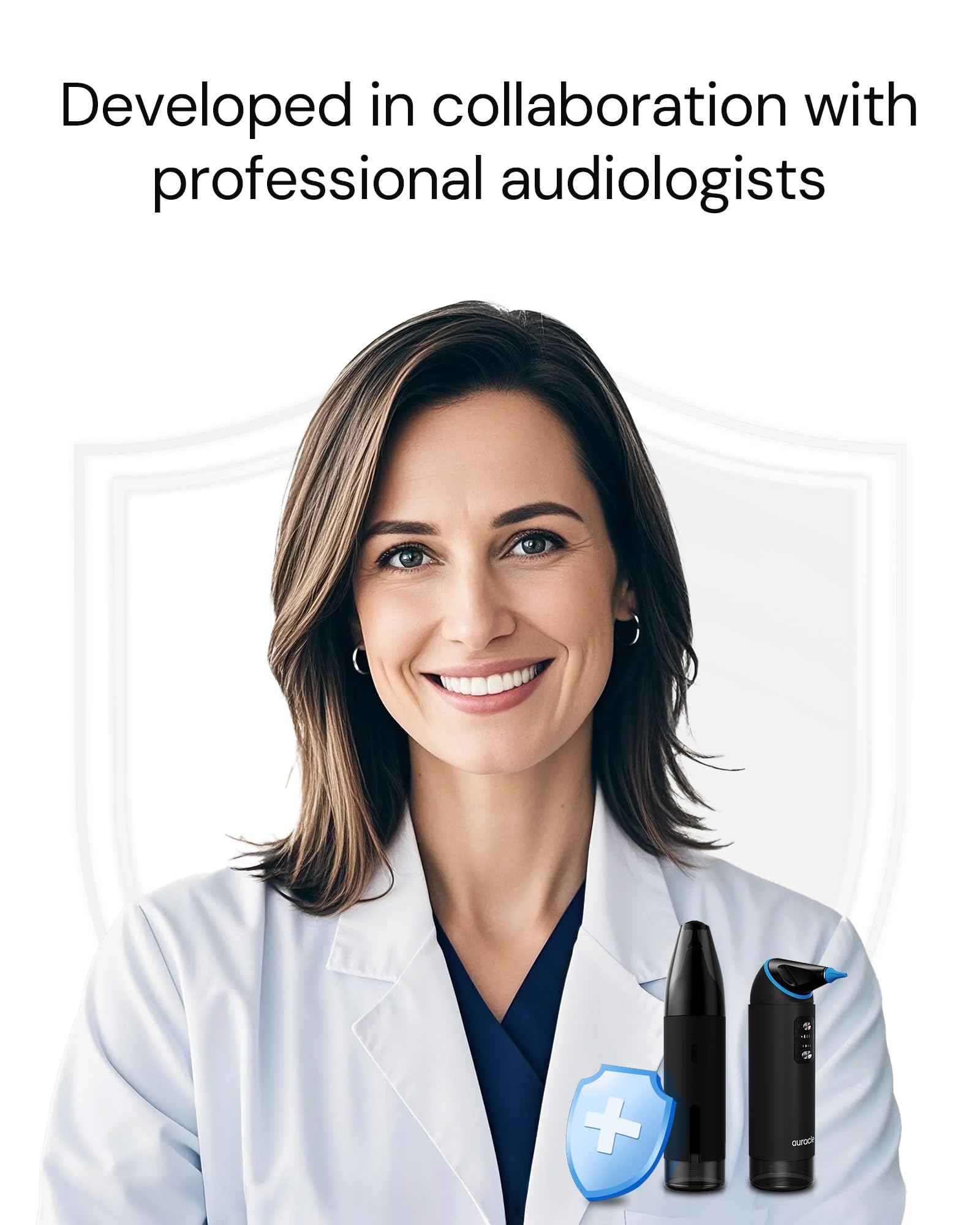 Auracle Ear Wax Removal - Eddy Ear Cleaner, Ear Cleaning Kit With 4 Water Pressure Modes, Safe and Effective Ear Wax Cleaner w/ 8 Irrigation Tips, Electric Ear Irrigator, 55dB Quite, IP65 Shower Ready