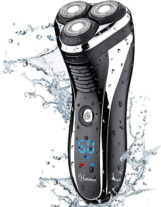 Hatteker Electric Shaver Rotary Razor Men Cordless Beard Trimmer Pop-Trimmer Waterproof