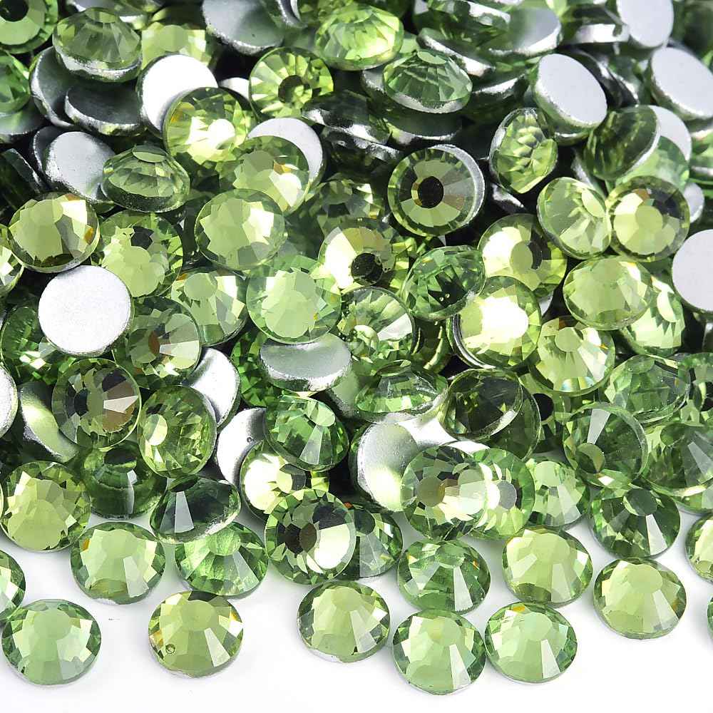 Blinginbox Flatback Rhinestones Bulk,14400pcs Crystal Round Loose Gemstones Glass Rhinestones for Crafts Makeup Nail Art Clothes Shoes DIY Decorations(SS20,4.6-4.8mm,Lt.Peridot)