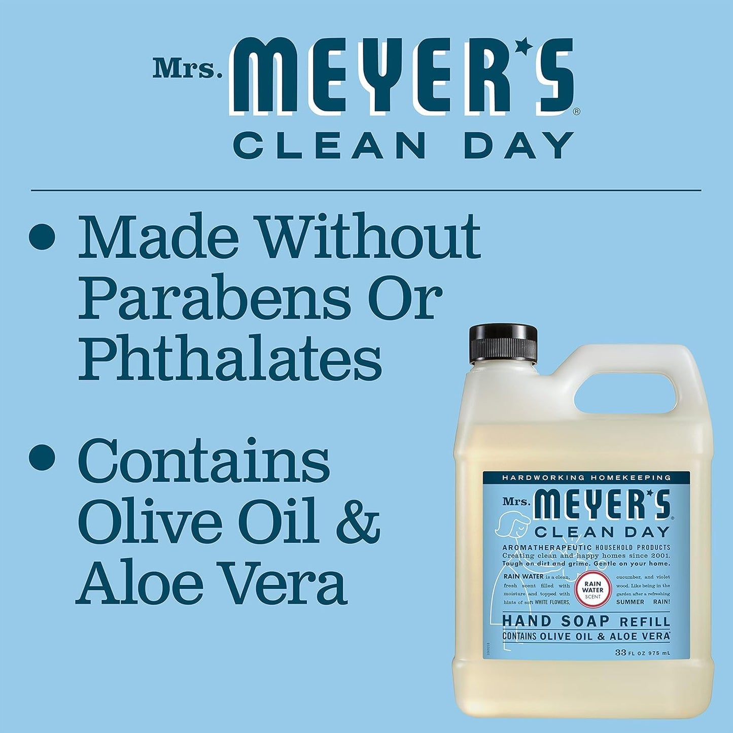 MRS. MEYER'S CLEAN DAY Hand Soap Refill Scent Variety Pack 2 CT (Lemon Verbena + Rain Water)