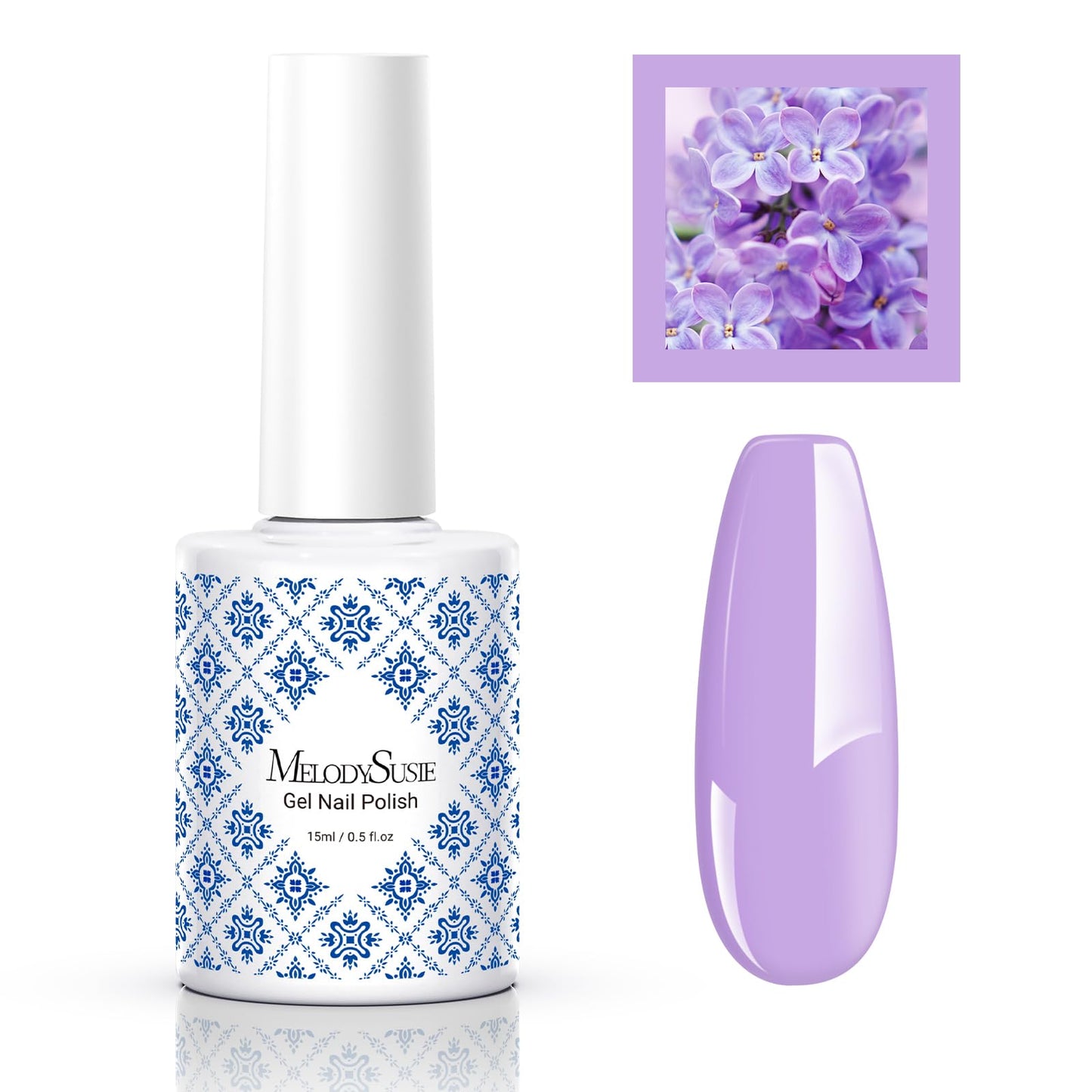 MelodySusie Fleurwee Plant-based UV Gel Nail Polish, Hema Free, 21 Non-Toxic, Purple P20, Long Lasting No Chip, Summer Color 2024 Fingernail Toe Nail Polish, Nail Art Salon Manicure at Home, 0.5 Fl Oz