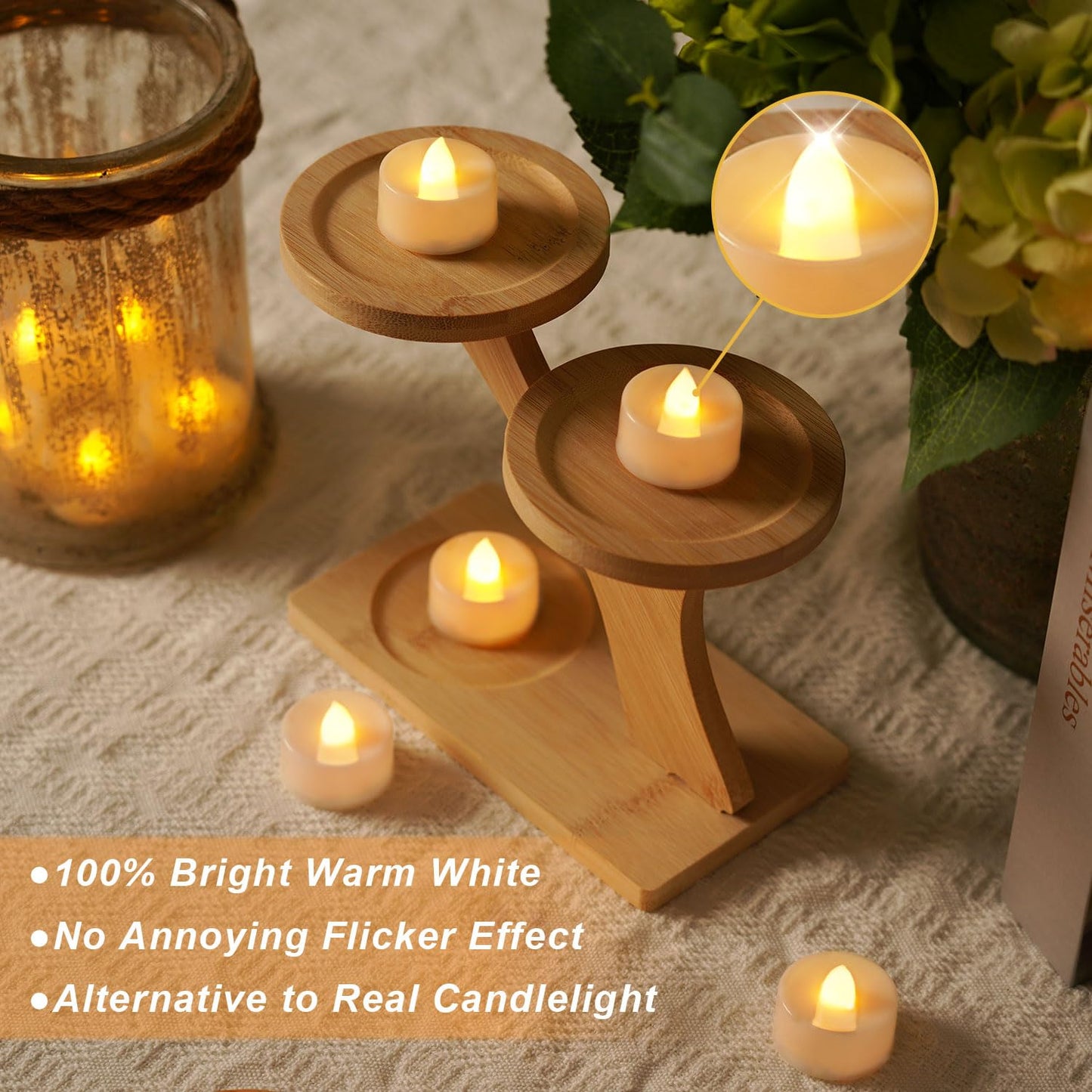 BEICHI Flameless Candles, 12Pack Battery Operated Candles, LED Tea Lights Candles Battery Operated, Flickering Fake Candles for Wedding Halloween Christmas Diwali- Warm White