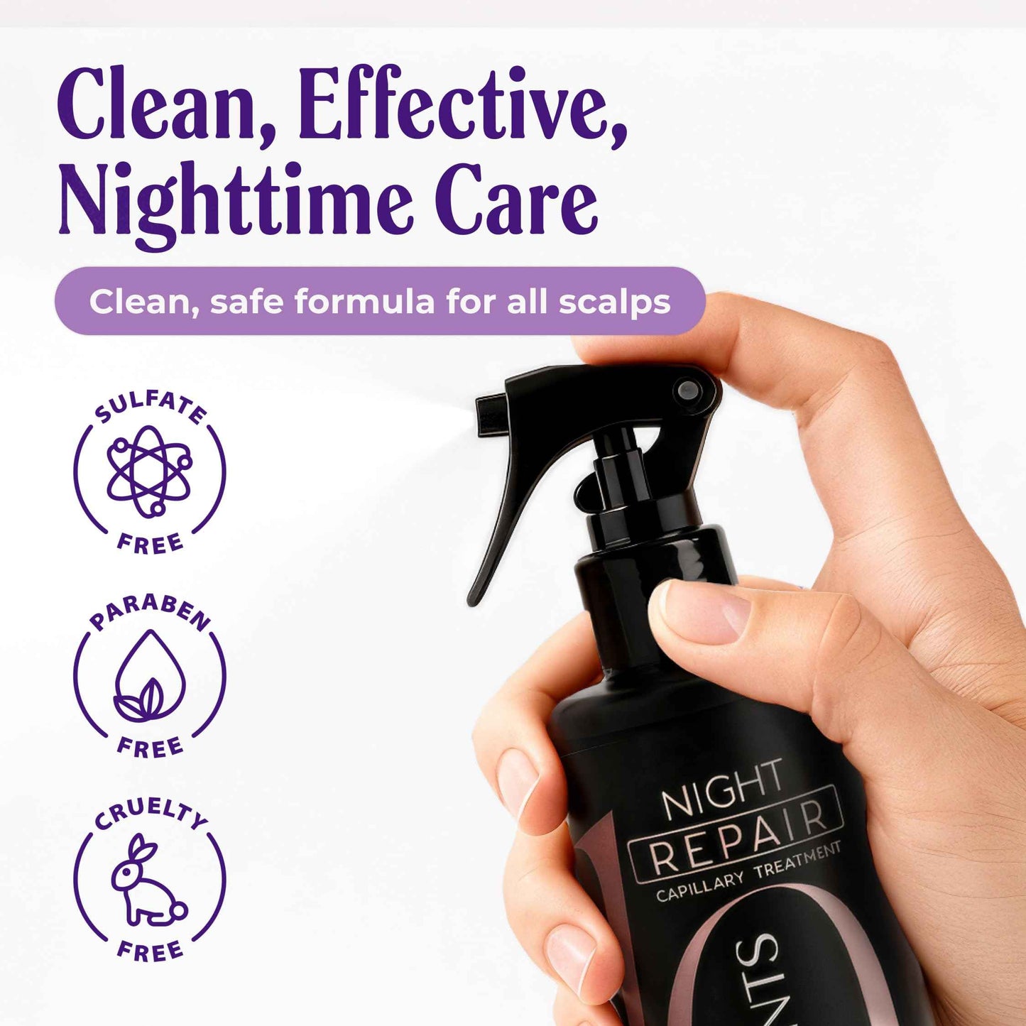 Carolayage Night Repair Treatment for Hair | Hydrating Overnight Hair Mask with Hydrolyzed Keratin and Aloe Vera | Strengthens, Restores Shine, and Reduces Frizz | Leave In, No Rinse Needed, 8.4 fl oz