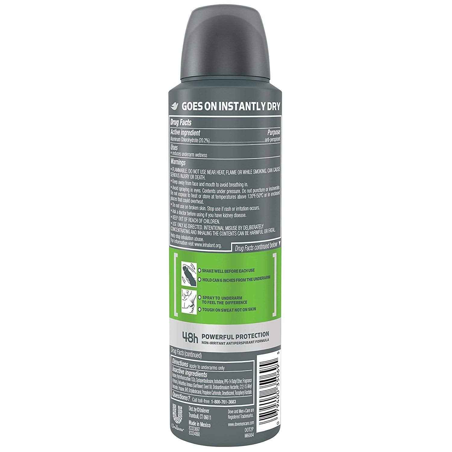 Dove Men+Care Dry Spray Antiperspirant for Men 2-Pack (3.8 Oz Ea) + Travel Body Wash (3 Oz) – 72H Protection, Long-Lasting Extra Fresh Fragrance