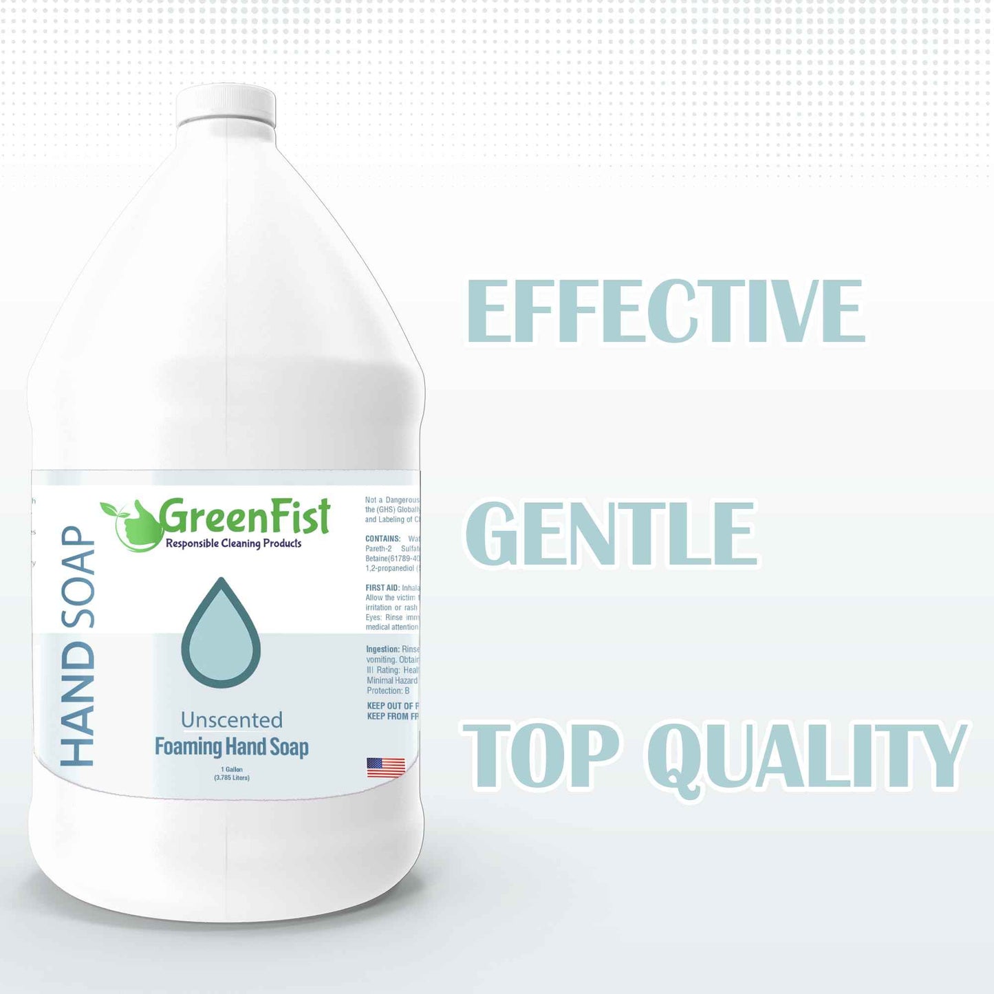 GreenFist Foaming Hand Soap Refills Unscented Jug Foam Refill Made in USA, 128 ounce (1 Gallon)