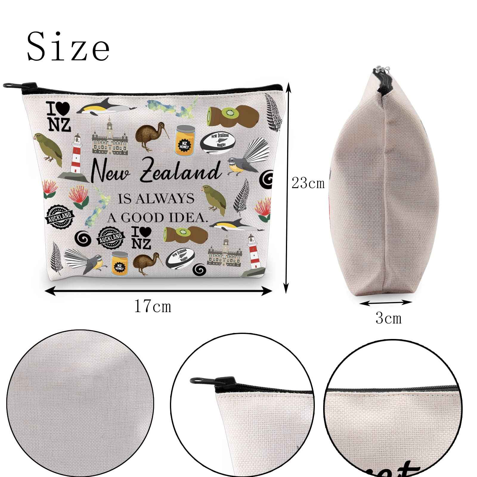 POFULL New Zealand Inspired Gift New Zealand Is Always A Good Idea Cosmetic Bag New Zealand Lover Gift (New Zealand Is Always Cosmetic Bag)