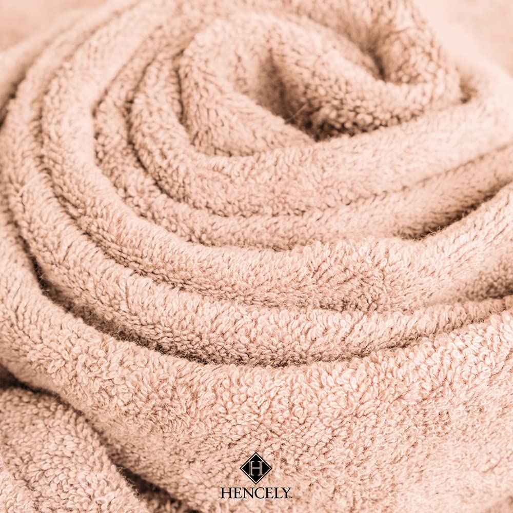 Hencely Premium 6-Pack Washcloths 12x12 Inches Soft Turkish Cotton High Absorbent and Quick Dry Dishtowel for Kitchen and Bath (Wash Cloth 6 Pack, Peach)