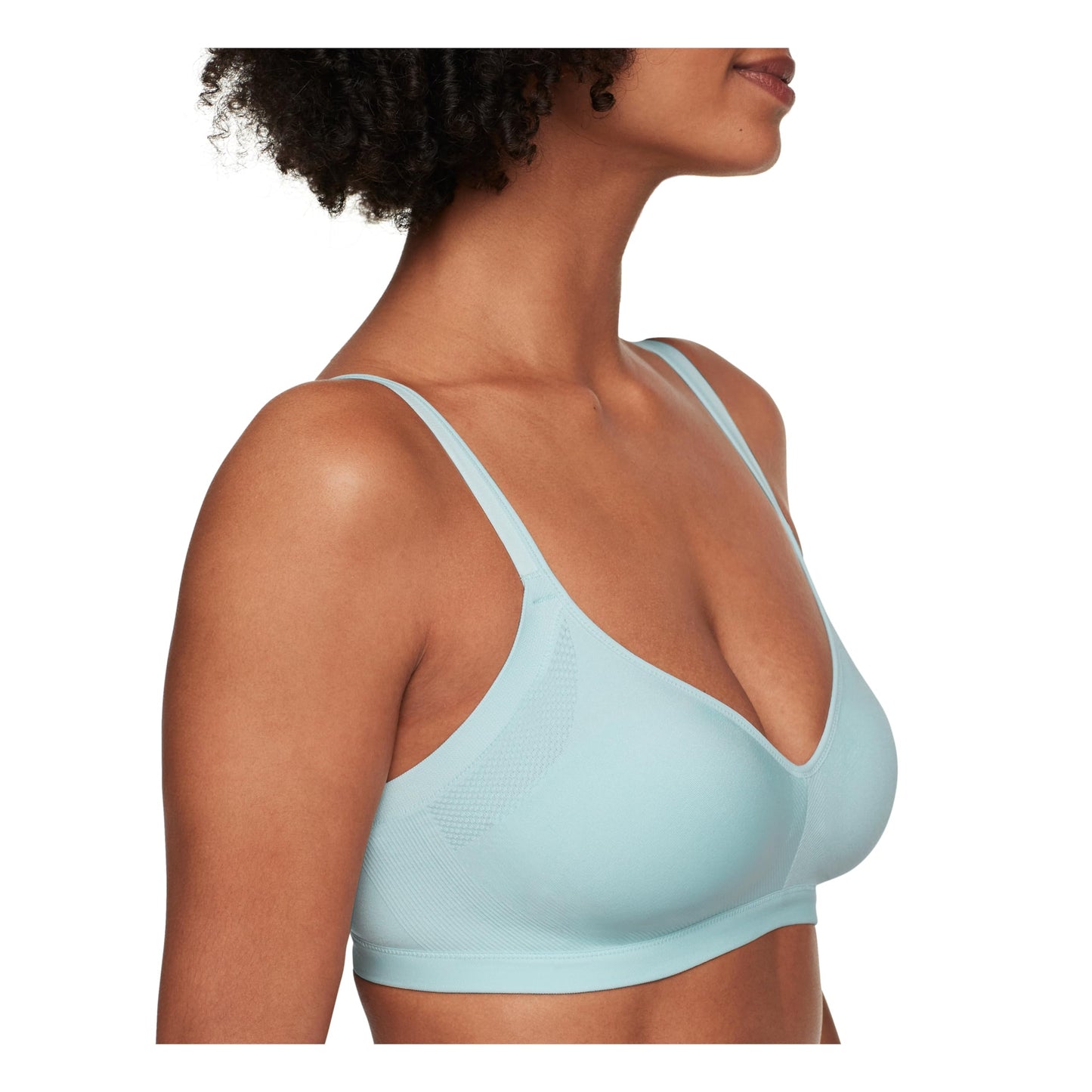 Warner's Women's Easy Does It Underarm Smoothing with Seamless Stretch Wireless Lightly Lined Comfort Bra RM3911A, Summer Sky