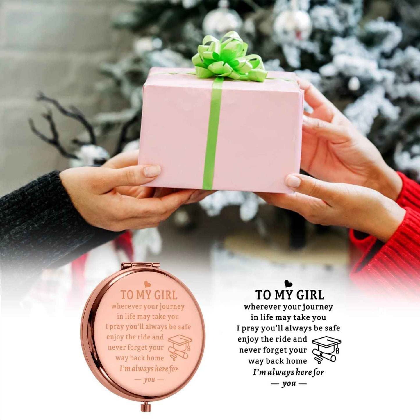 Graduation Gifts for Teen Girls Going to College Gifts for Her,Class of 2025 Graduation Gifts for Her College Senior Gifts for Girls 2025 Daughter Gifts from Mom Mother to My Girl Compact Mirror