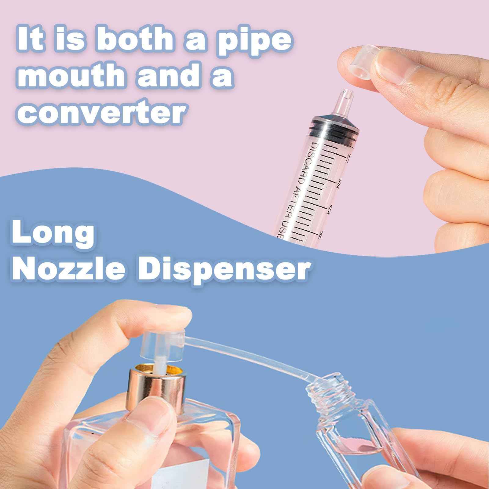 Perfume Dispenser Transfer Tool Kit, Large Bottle Dispensing Funnel and Syringe Dispenser Pump, Refillable Set for Travel Cosmetic Perfumes Transfer to Empty Small Bottles (12Pcs Transfer Tool Kit)