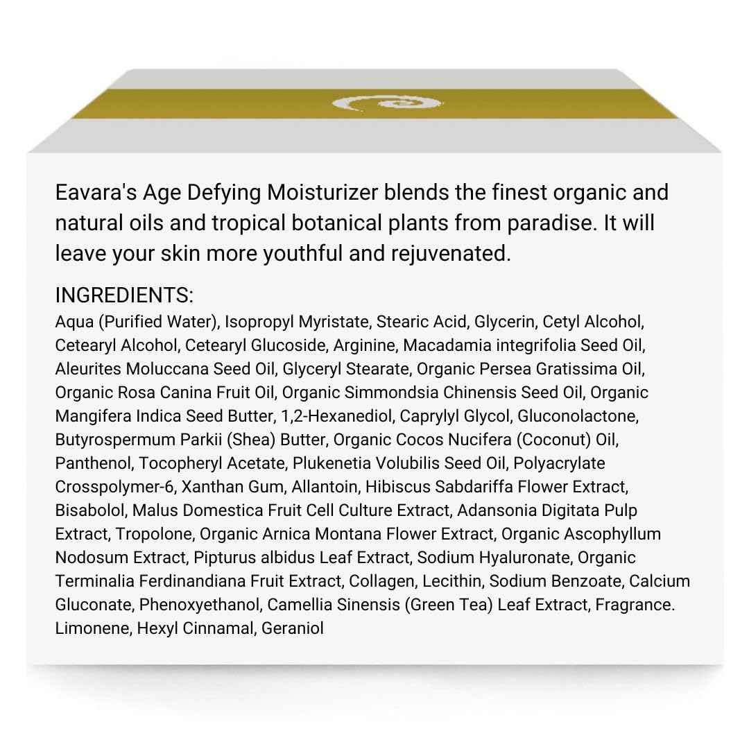Eavara Anti Aging Face Moisturizer Cream, Natural Organic Firming Facial Lotion with Hyaluronic Acid, Shea Butter, Jojoba, Rosehip, and Kukui Oils, For Women And Men, Helps Reduce Wrinkles
