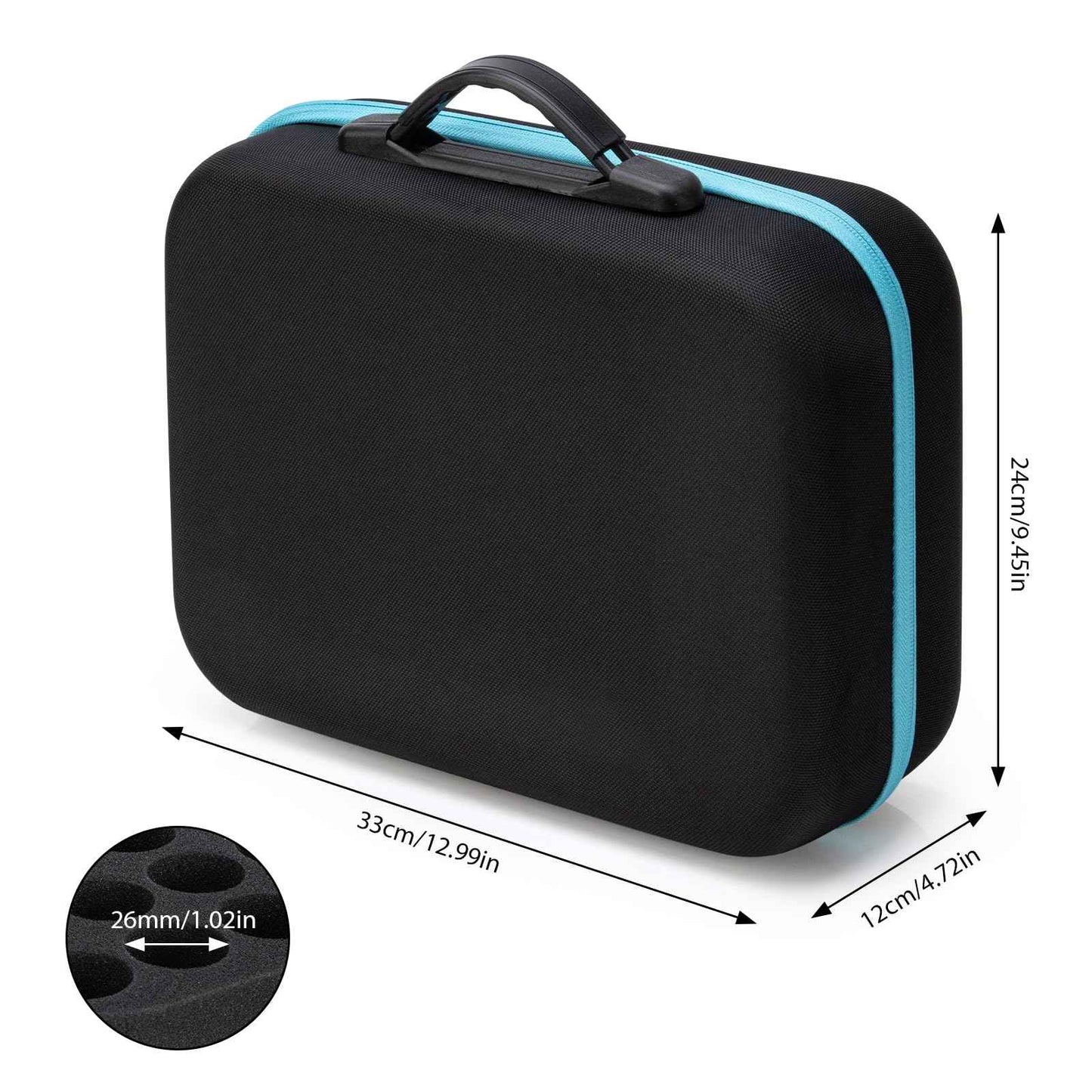 DHXYZZB Essential Oils Carrying Case Holds, 70 Bottles 5ml, 10ml, 15ml Bottles Storage Organizer Bag Hard Shell EVA, Essential Oil Bag with Labels & Bottle Opener & Plastic Droppers (Orange)