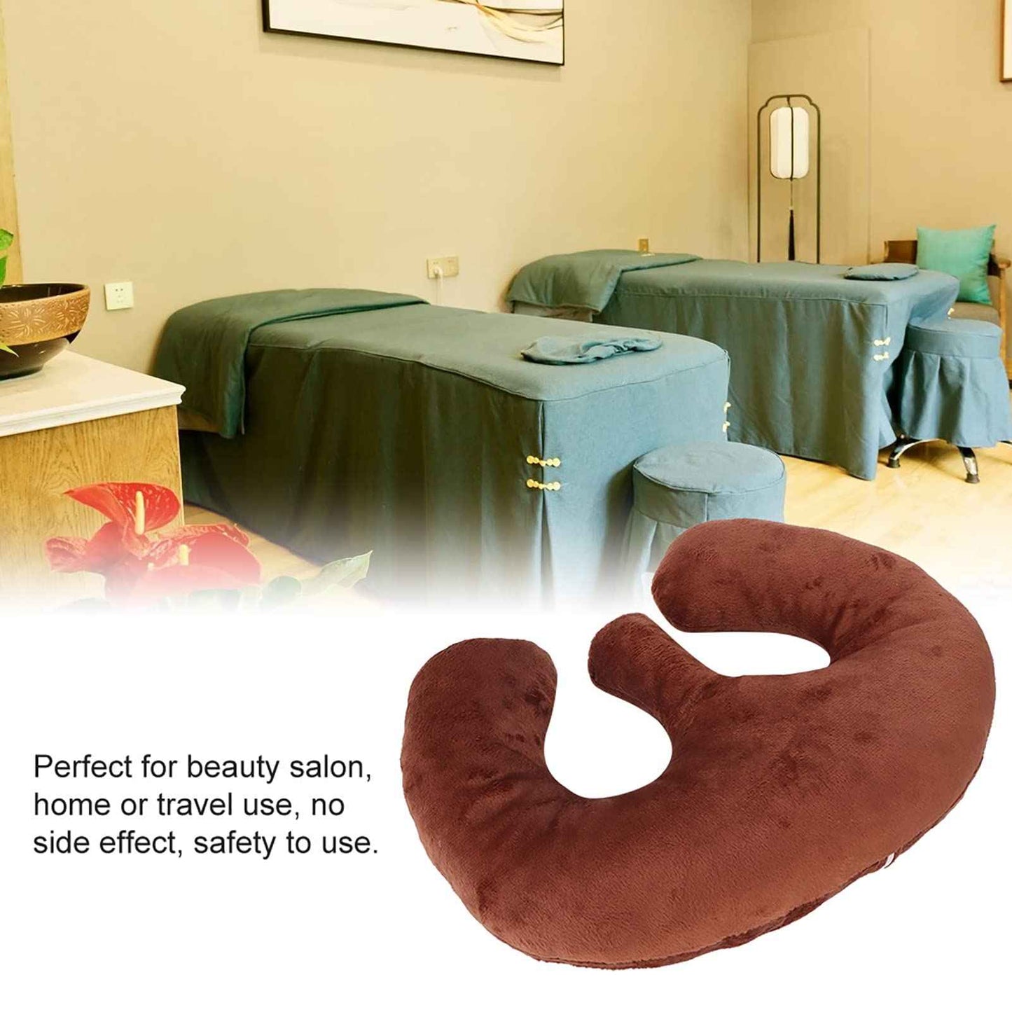 YOUTHINK Beauty Salon Chest Pillow, Beauty Salon Breast Support Pillow SPA Massage Chest Pillow Cushion Purple (Dark Coffee)