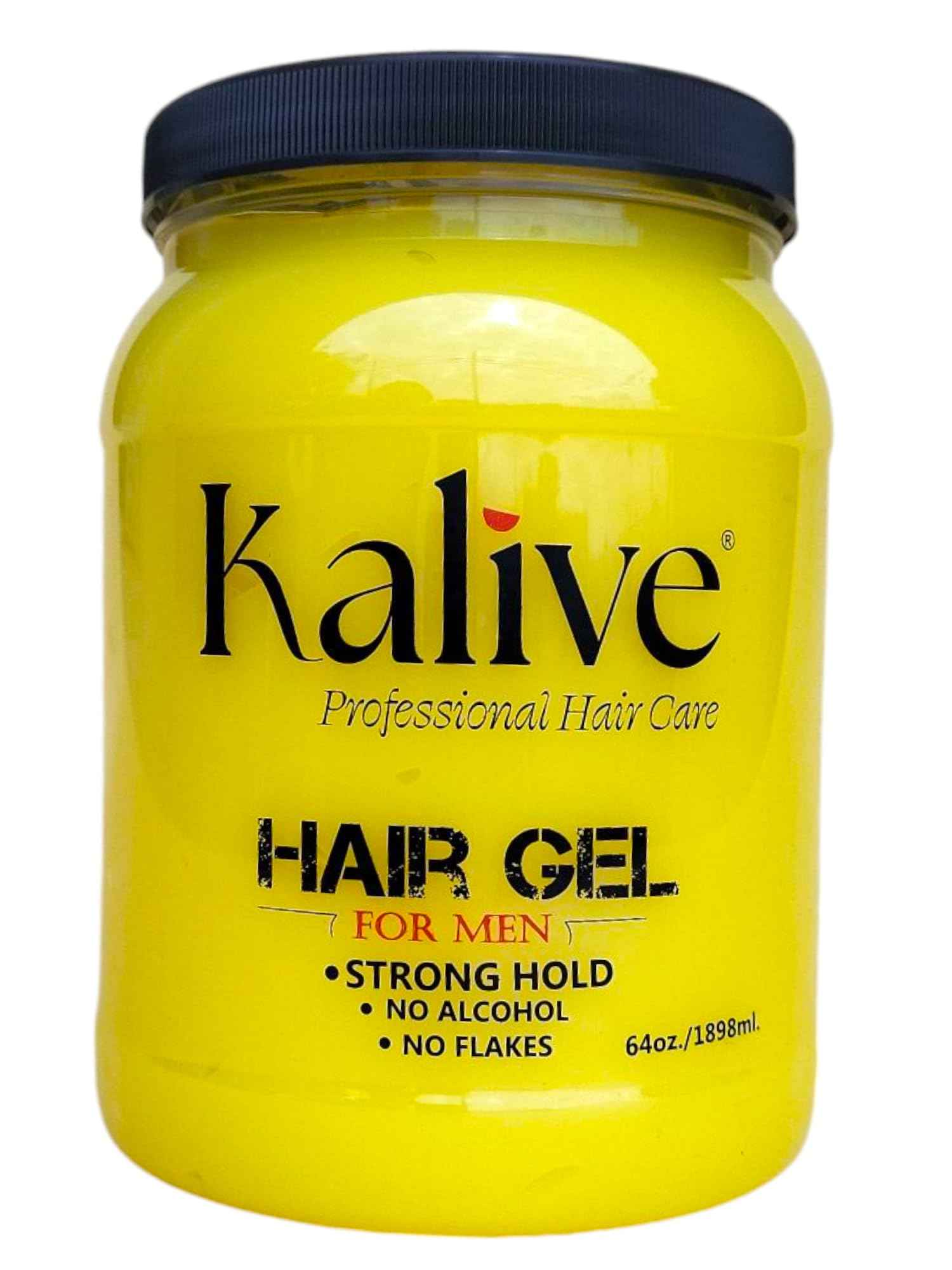 KALIVE Men's Hair Styling Gel 64 oz, Strong-Hold and Light Shine all day, Mens Hair Product fresh scent No Flaking or Alcohol